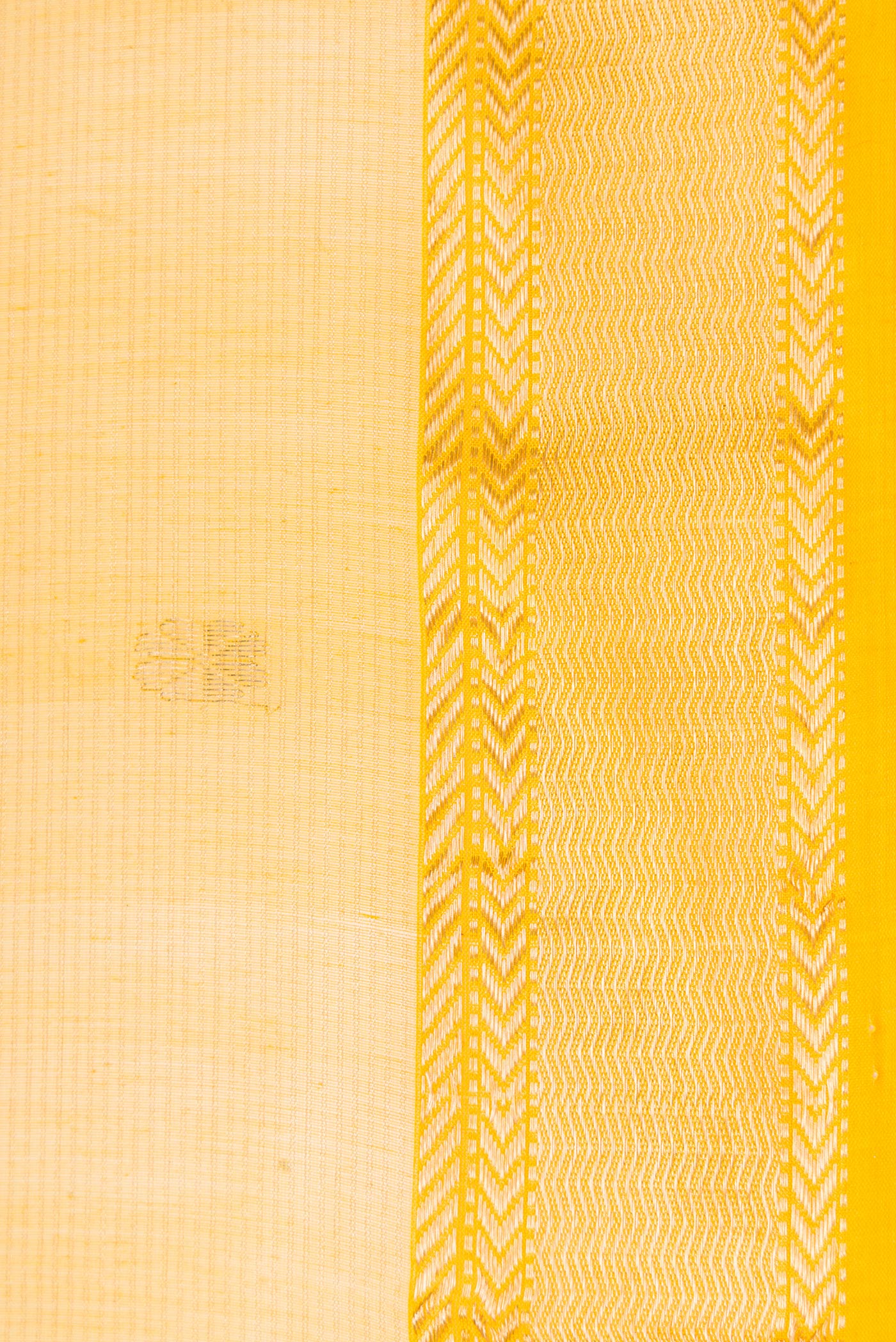 Border image of Yellow Dual Tone Maheshwari Tissue Silk Saree with Zari Butta on the body and Zari Border. 