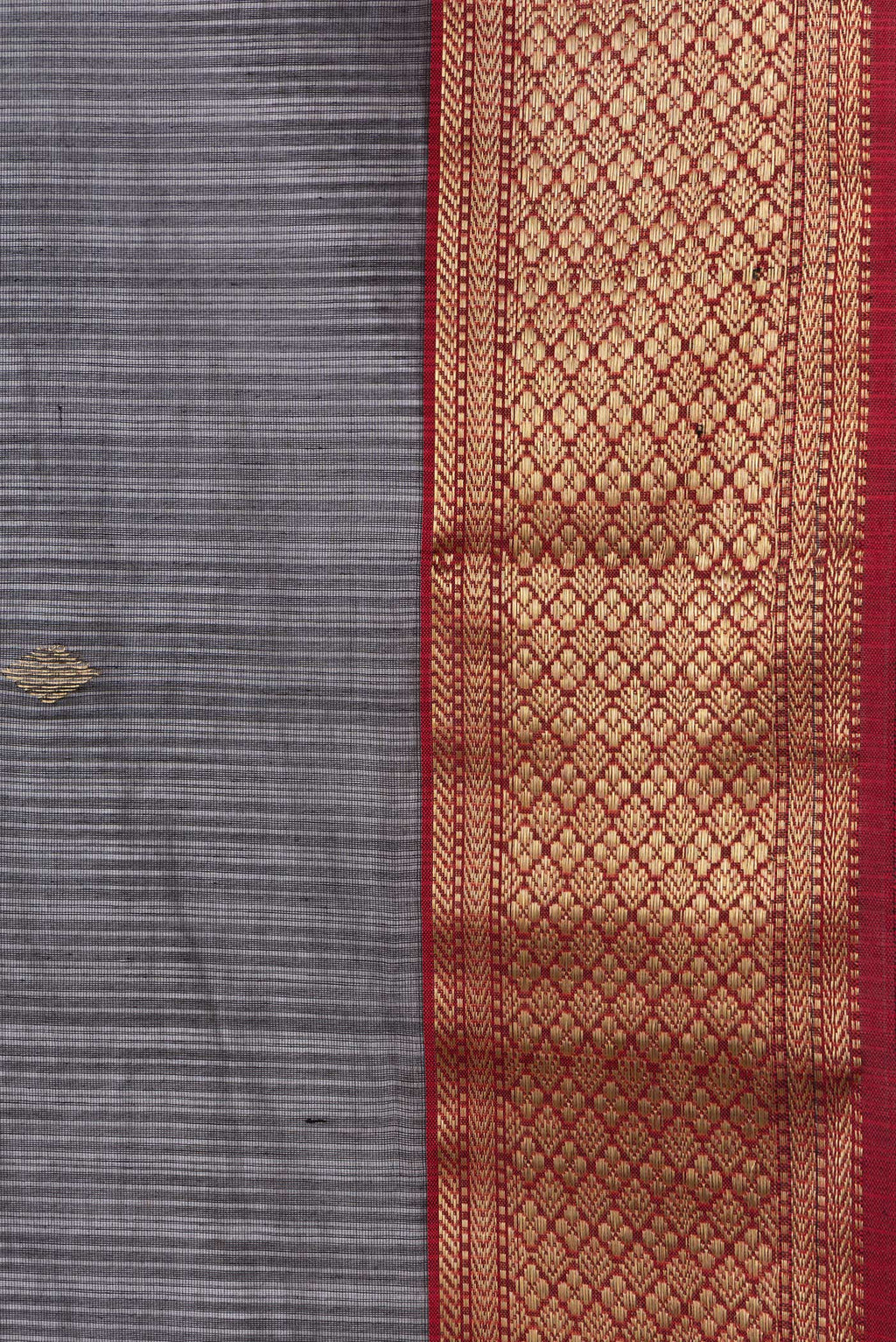Border image of Black Dual Tone Maheshwari Silk Saree with Zari Butta on the body and Zari Border. 