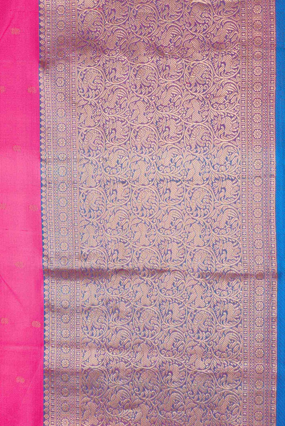 Border image of Pink Dual Tone Kanchipuram Silk Saree with Zari Butta on the body and Zari Border