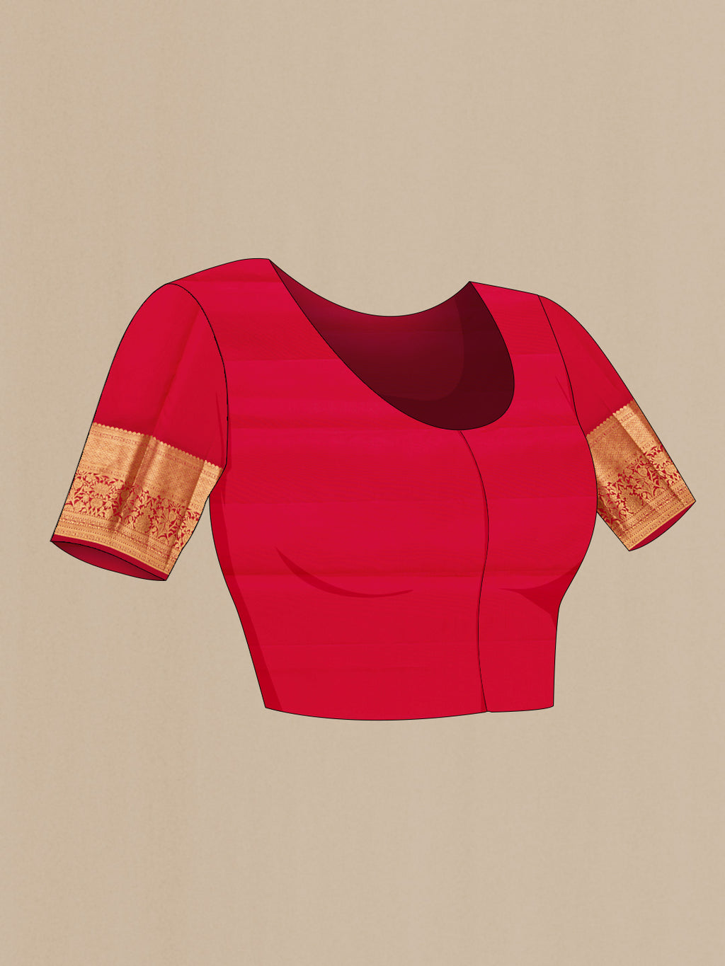 Close up image of the blouse of Bottle Green Dual Tone Kanchipuram Silk Saree with Zari Brocade on the body and Zari Border. 