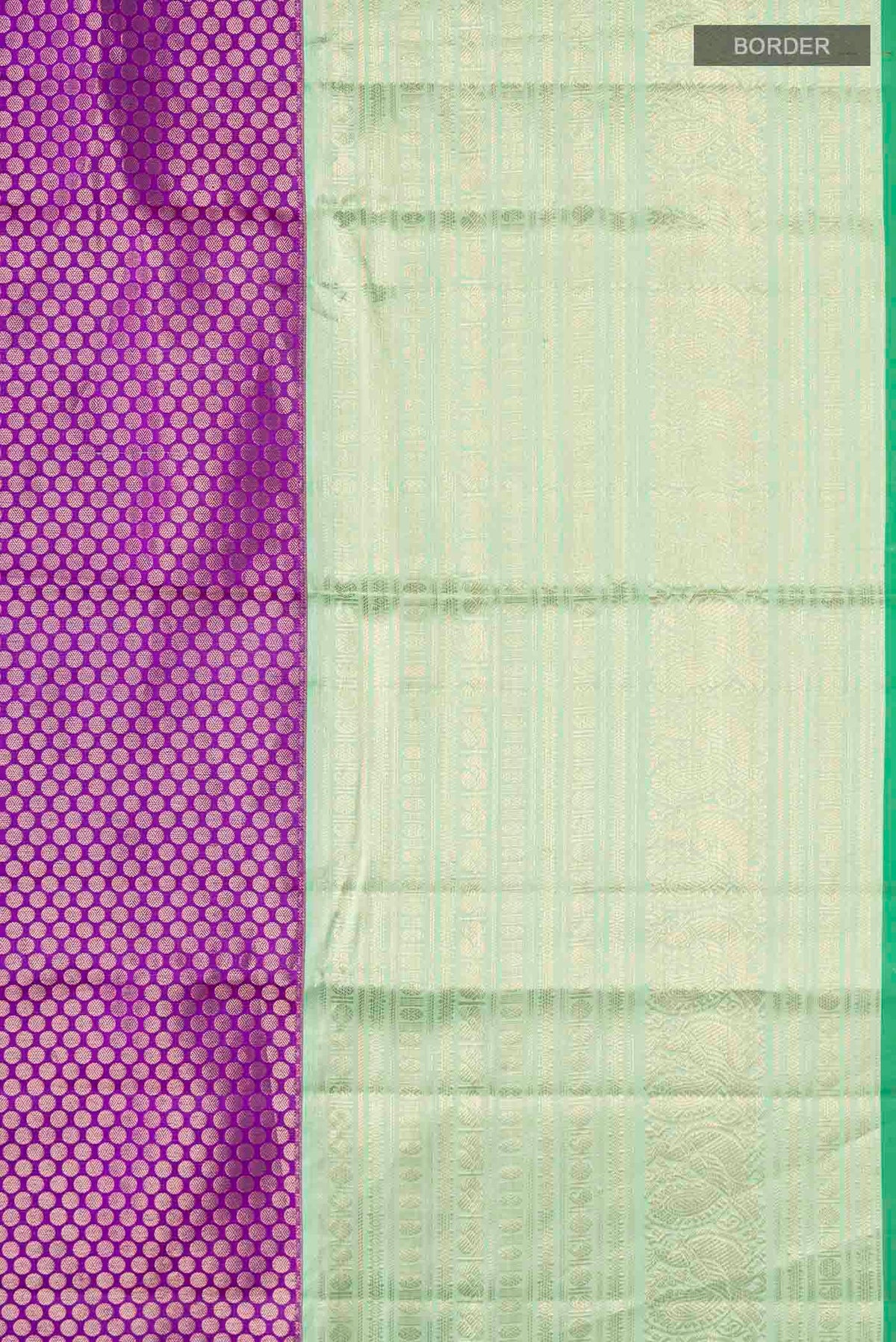 Border image of Violet Kanchipuram Silk Saree with Zari Brocade on the body and Zari Border