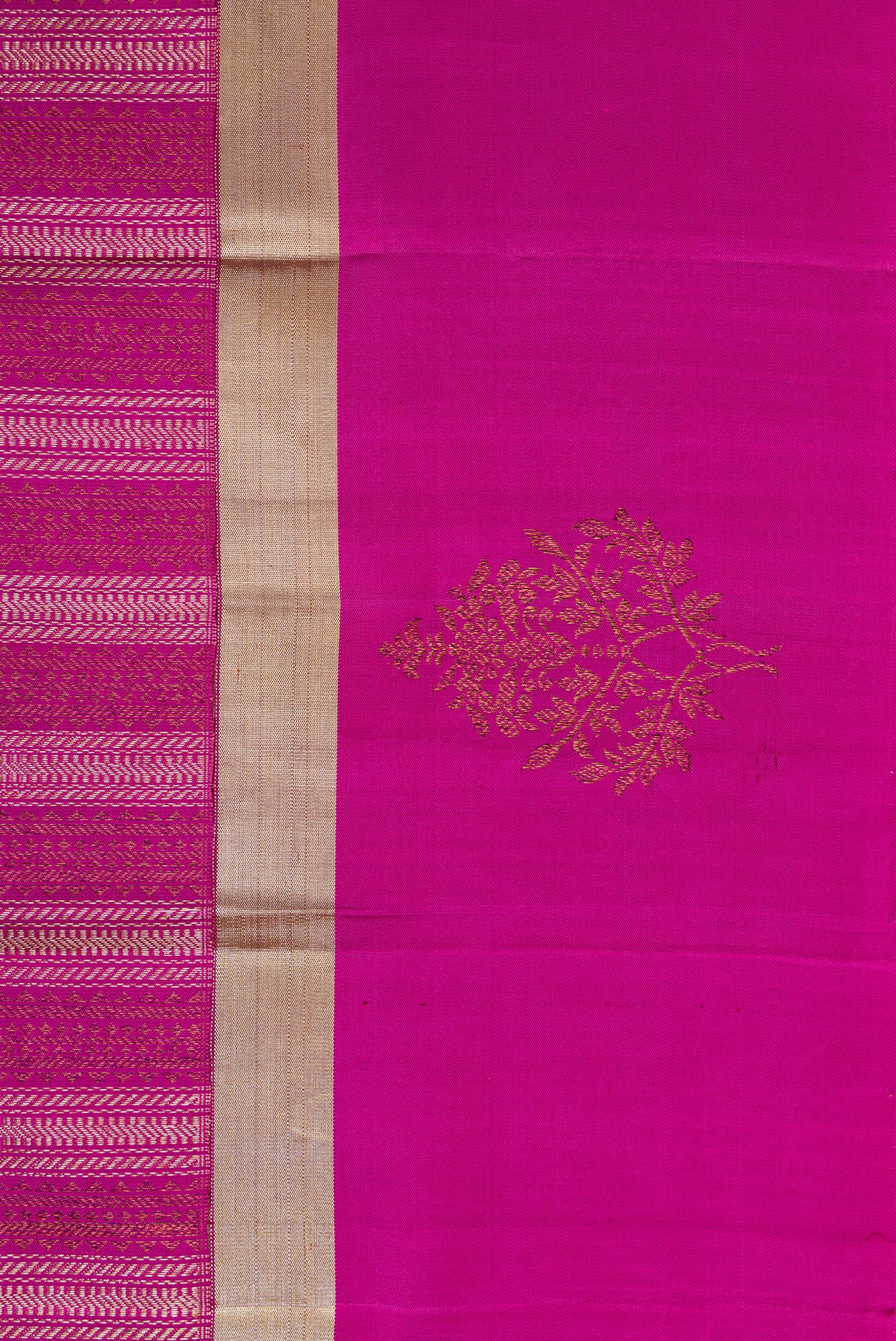 Border image of Magenta Dual Tone Kanjivaram Silk Saree with Zari Brocade on the body and Fancy Border. 