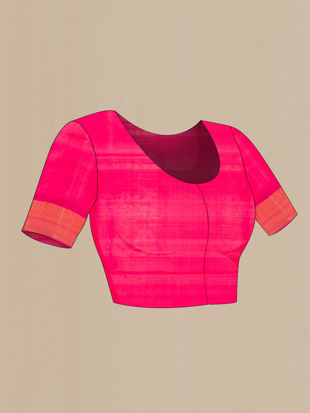 Close up image of the blouse of Sea Green Dual Tone Soft Silk Saree with Zari Butta on the body and Zari Border. 