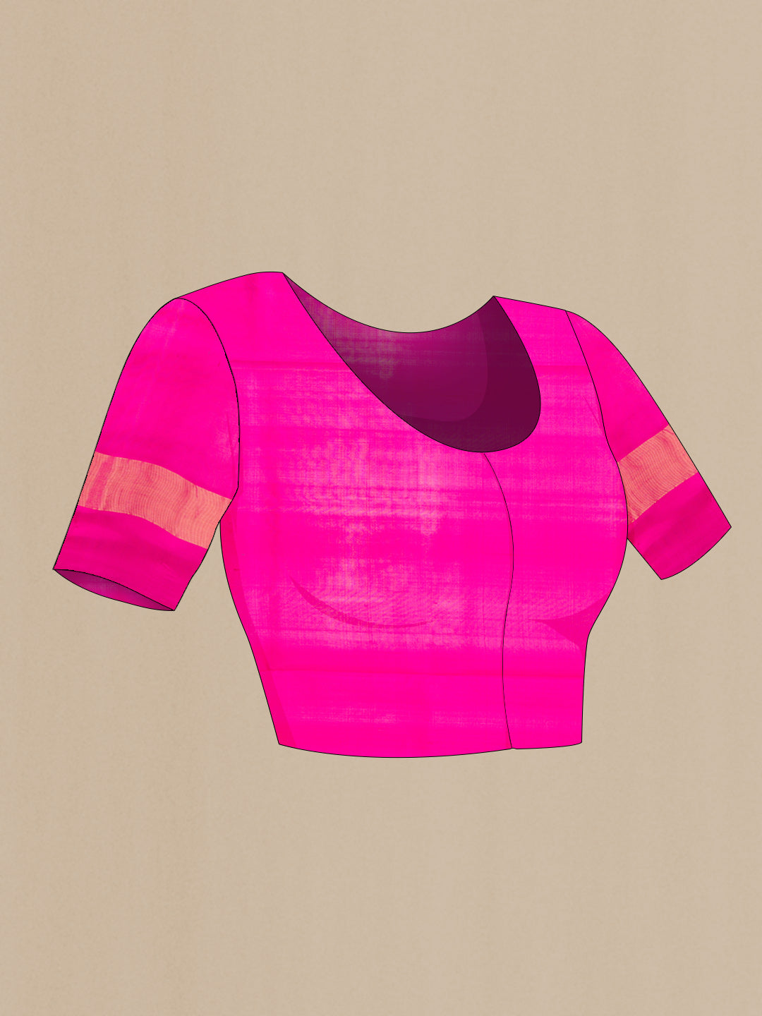 Close up image of the blouse of Sea Green Dual Tone Soft Silk Saree with Zari Butta on the body and Zari Border. 