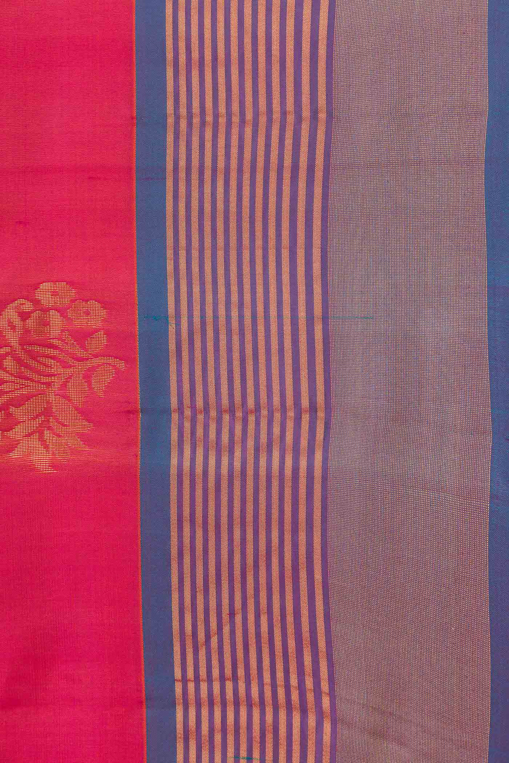 Border image of Dark Pink Dual Tone Soft Silk Saree with Zari Butta on the body and Zari Border. 