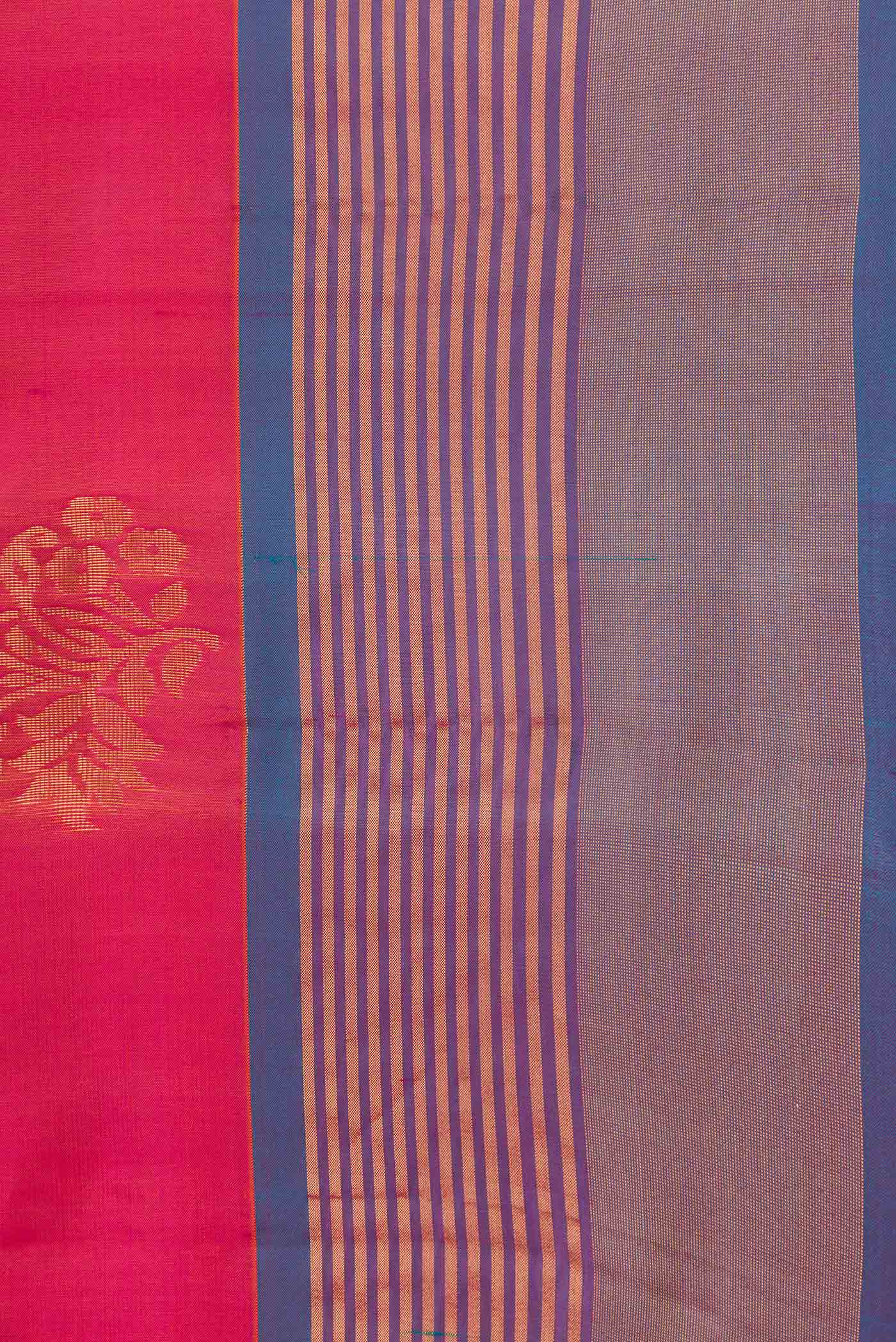 Border image of Dark Pink Dual Tone Soft Silk Saree with Zari Butta on the body and Zari Border. 
