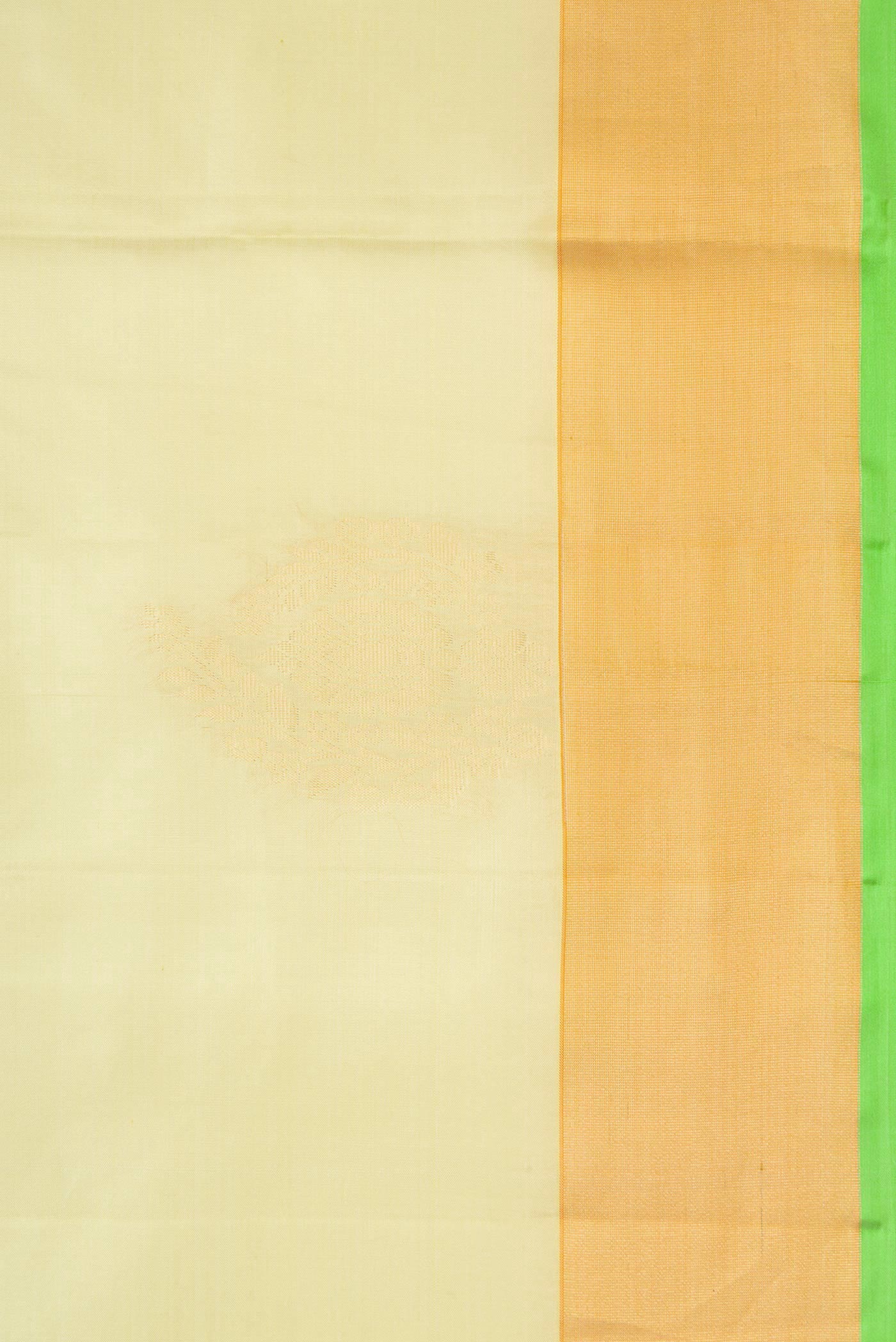 Border image of Pista Green Dual Tone Soft Silk Saree with Zari Butta on the body and Zari Border. 