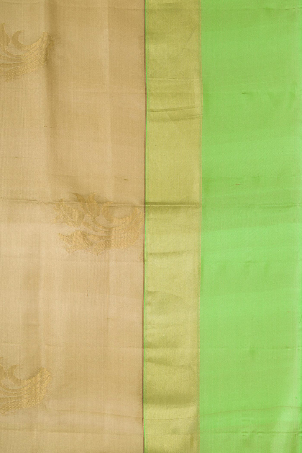 Border image of Gold Dual Tone Soft Silk Saree with Zari Butta on the body and Zari Border. 