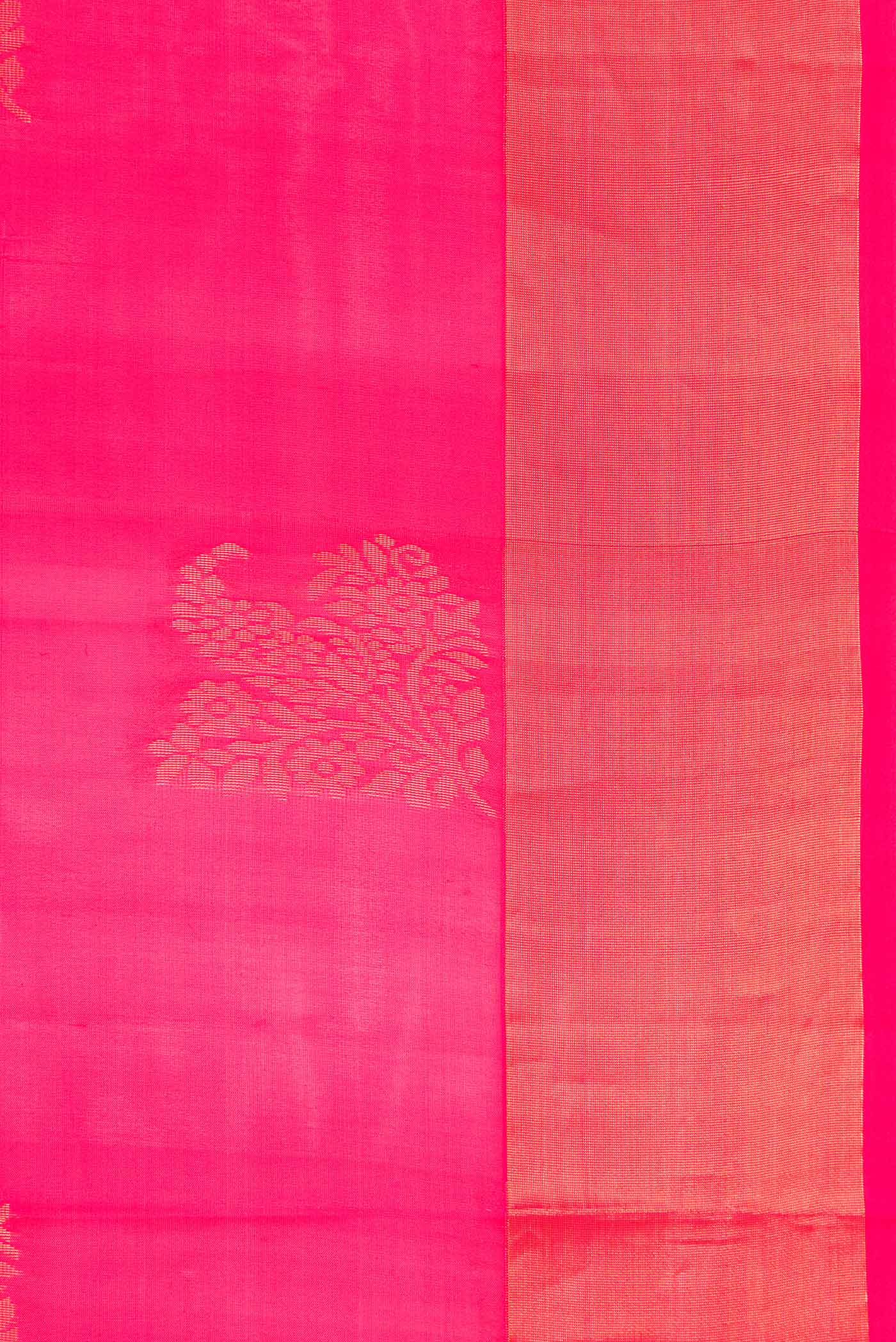 Border image of Pink Dual Tone Soft Silk Saree with Zari Butta on the body and Zari Border. 