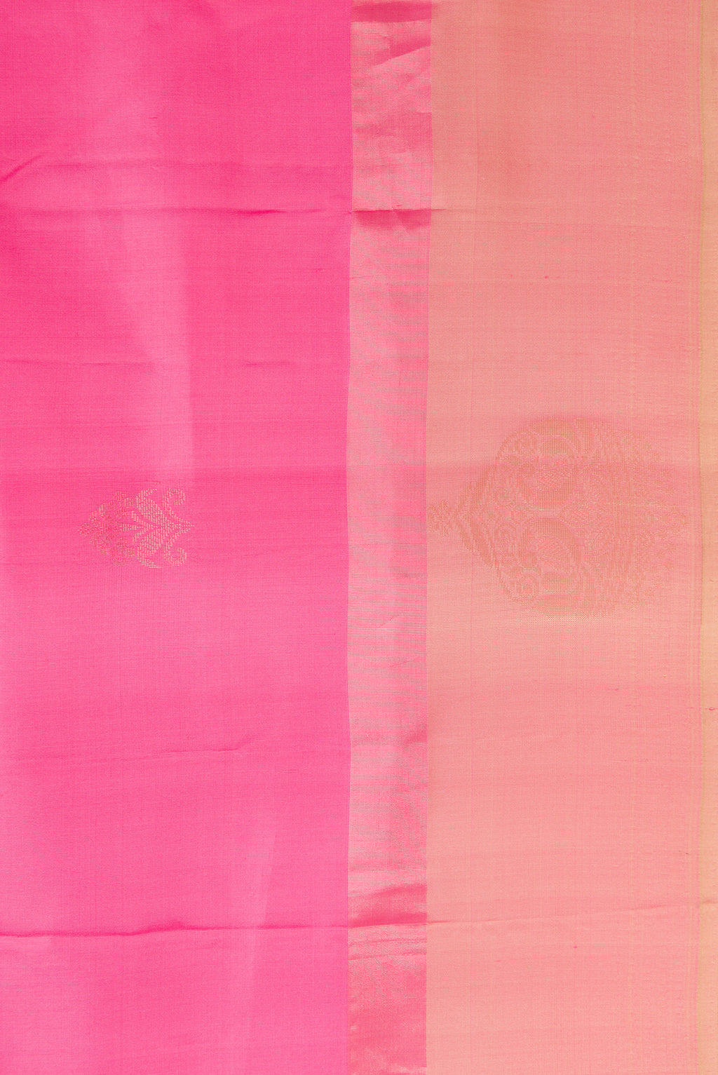 Border image of Pink Dual Tone Soft Silk Saree with Zari Butta on the body and Fancy Border. 