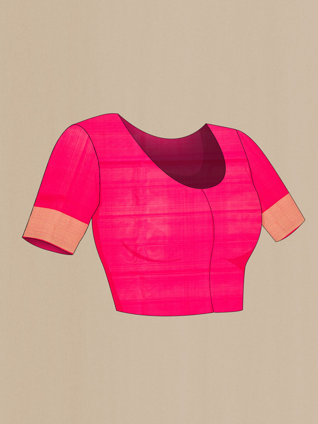 Close up image of the blouse of Green Dual Tone Soft Silk Saree with Zari Butta on the body and Zari Border. 