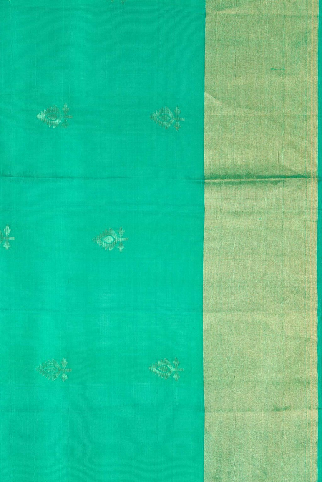 Border image of Green Dual Tone Soft Silk Saree with Zari Butta on the body and Zari Border. 