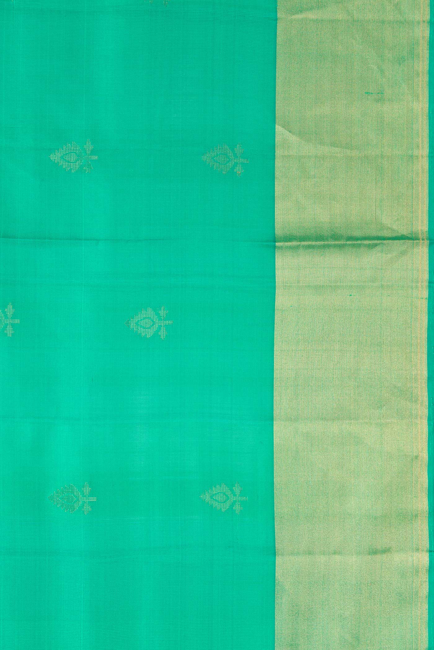 Border image of Green Dual Tone Soft Silk Saree with Zari Butta on the body and Zari Border. 