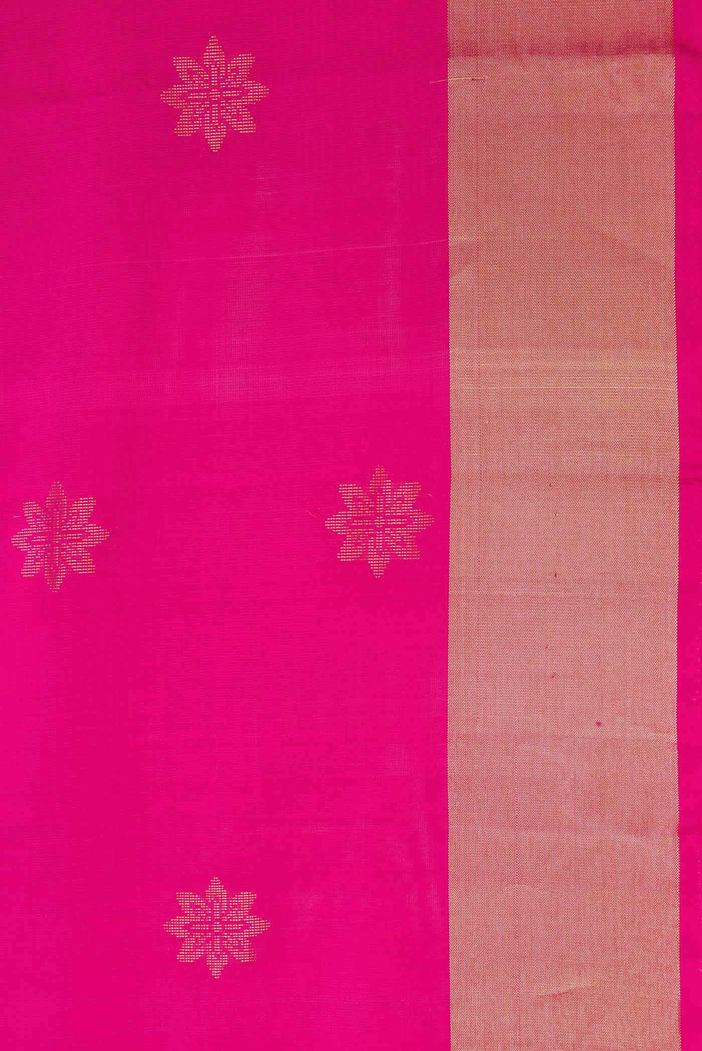 Border image of Pink Dual Tone Soft Silk Saree with Zari Butta on the body and Zari Border. 