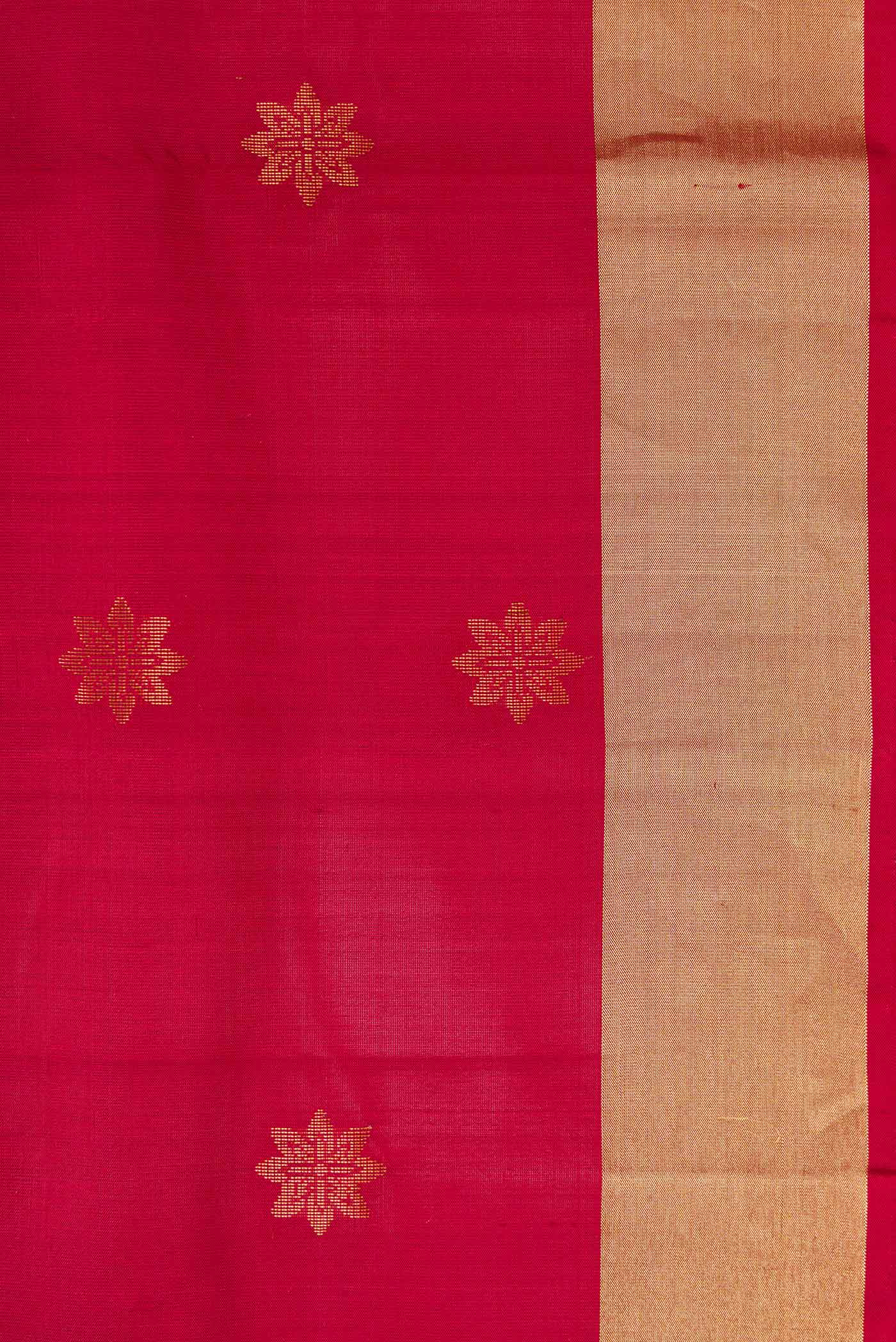 Border image of Maroon Dual Tone Soft Silk Saree with Zari Butta on the body and Zari Border. 