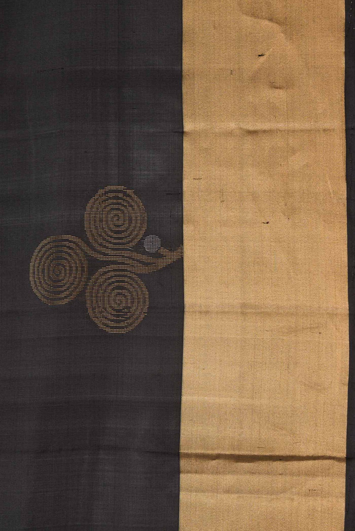 Border image of Black Dual Tone Soft Silk Saree with Zari Butta on the body and Zari Border