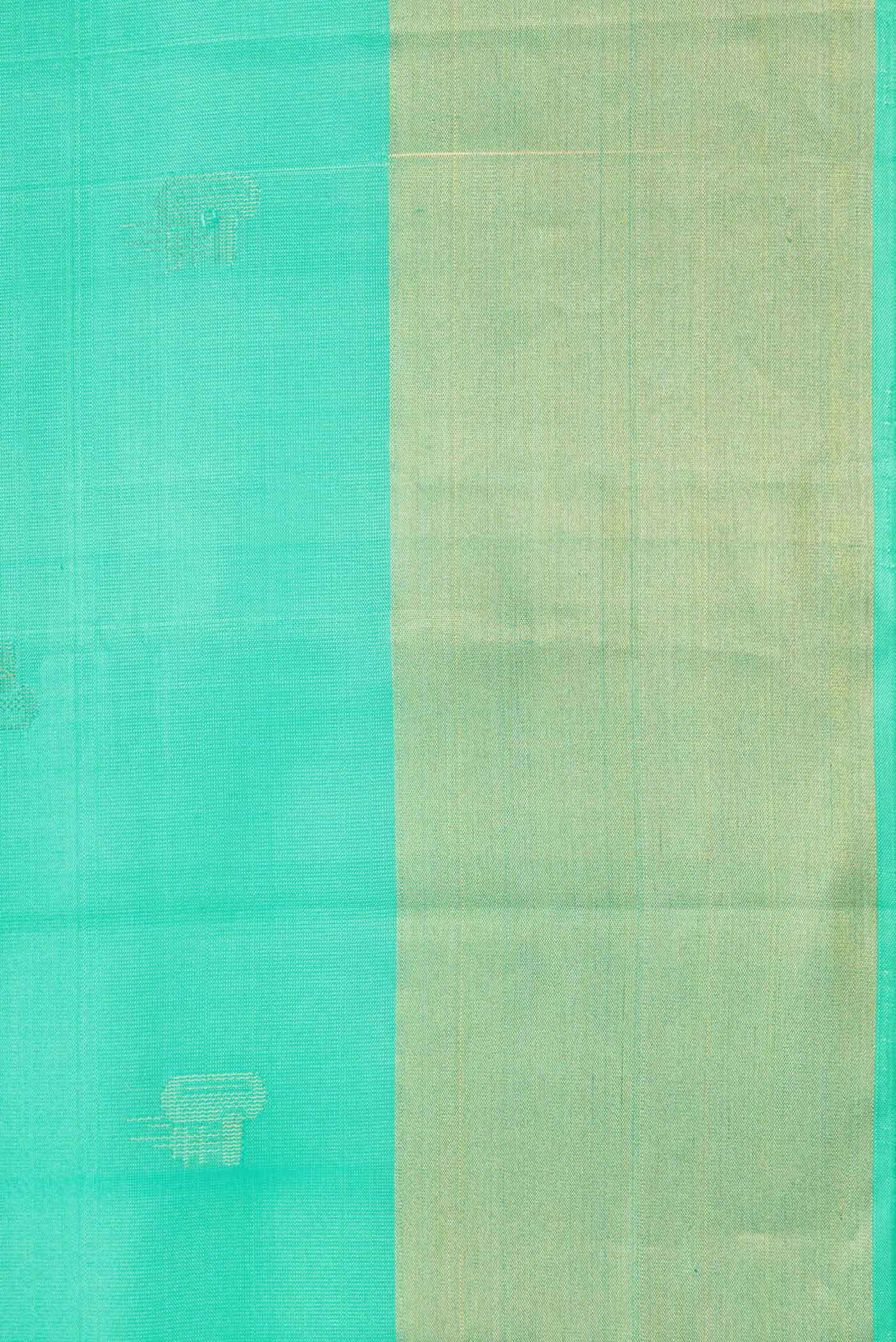 Border image of Sea Green Dual Tone Soft Silk Saree with Zari Butta on the body and Zari Border