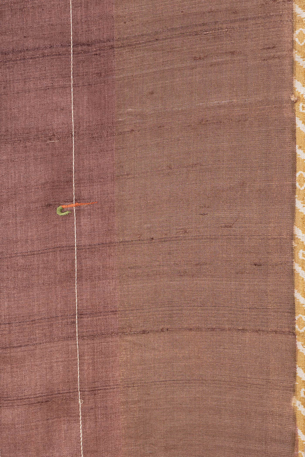 Border image of Brown Dual Tone Tussar Silk Saree with Embroidery on the body and Plain Border. 