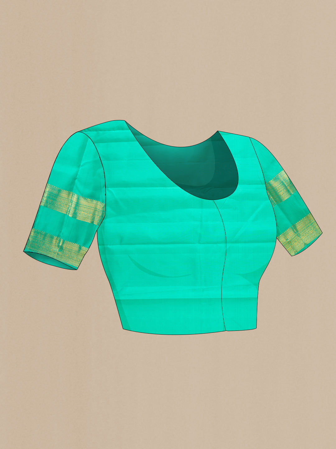 Close up image of the blouse of Pink Dual Tone Kanchipuram Silk Saree with Zari Butta on the body and Zari Border