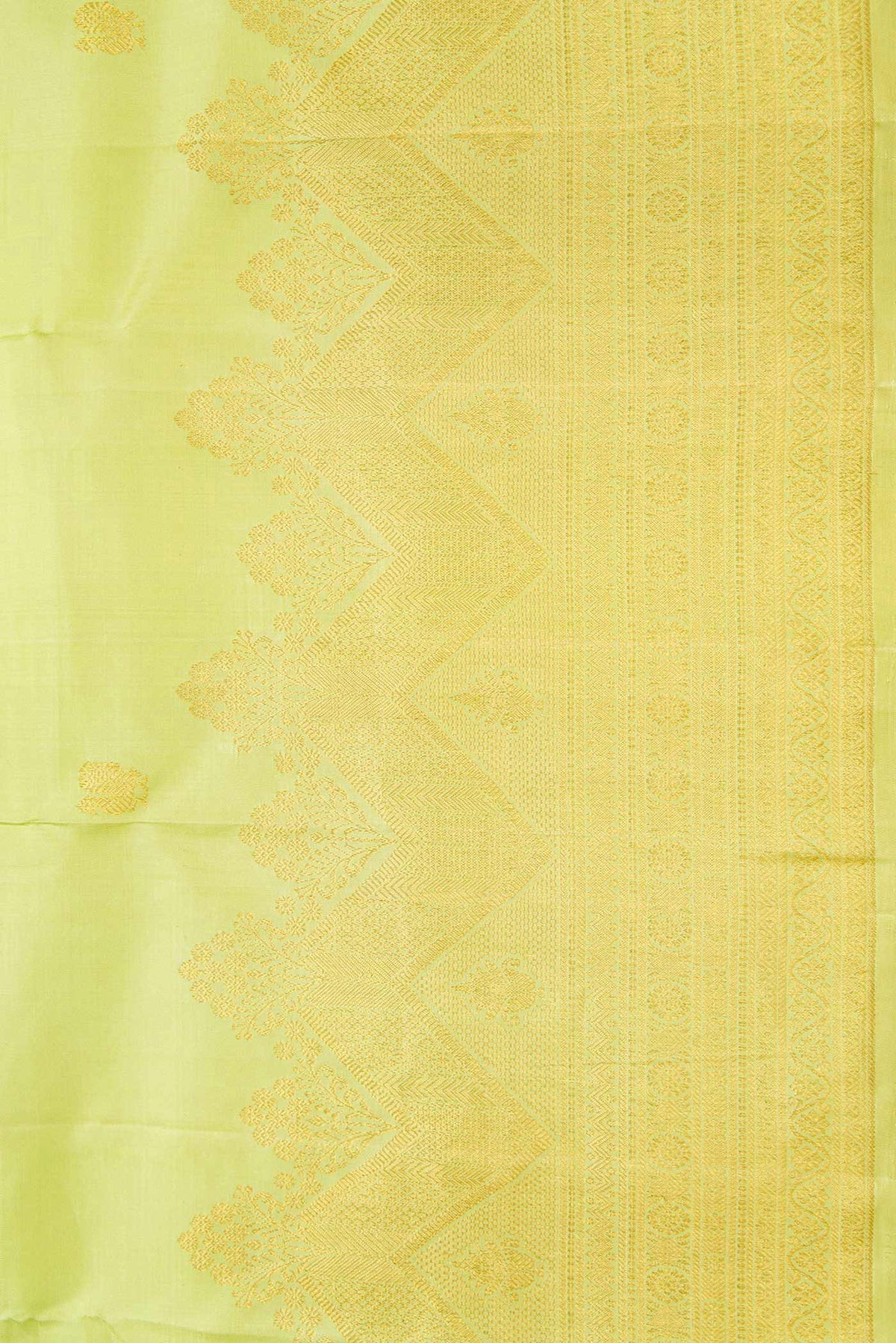 Border image of Green Dual Tone Kanchipuram Silk Saree with Zari Butta on the body and Zari Border