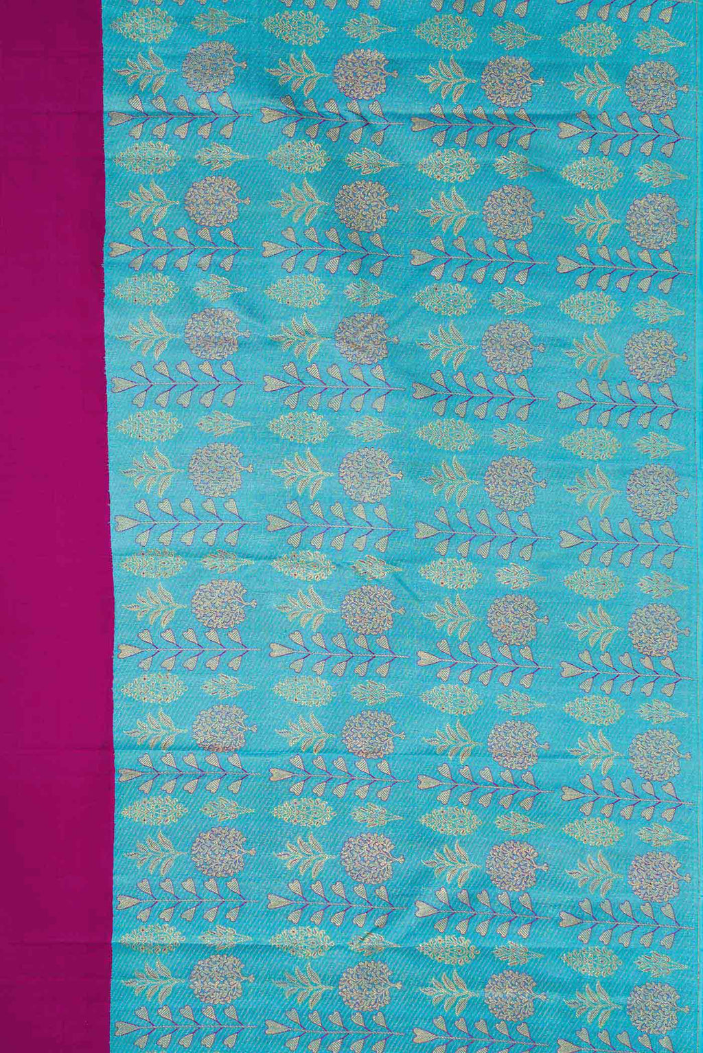 Border image of Magenta Dual Tone Kanchipuram Silk Saree with Plain Body and Fancy Border
