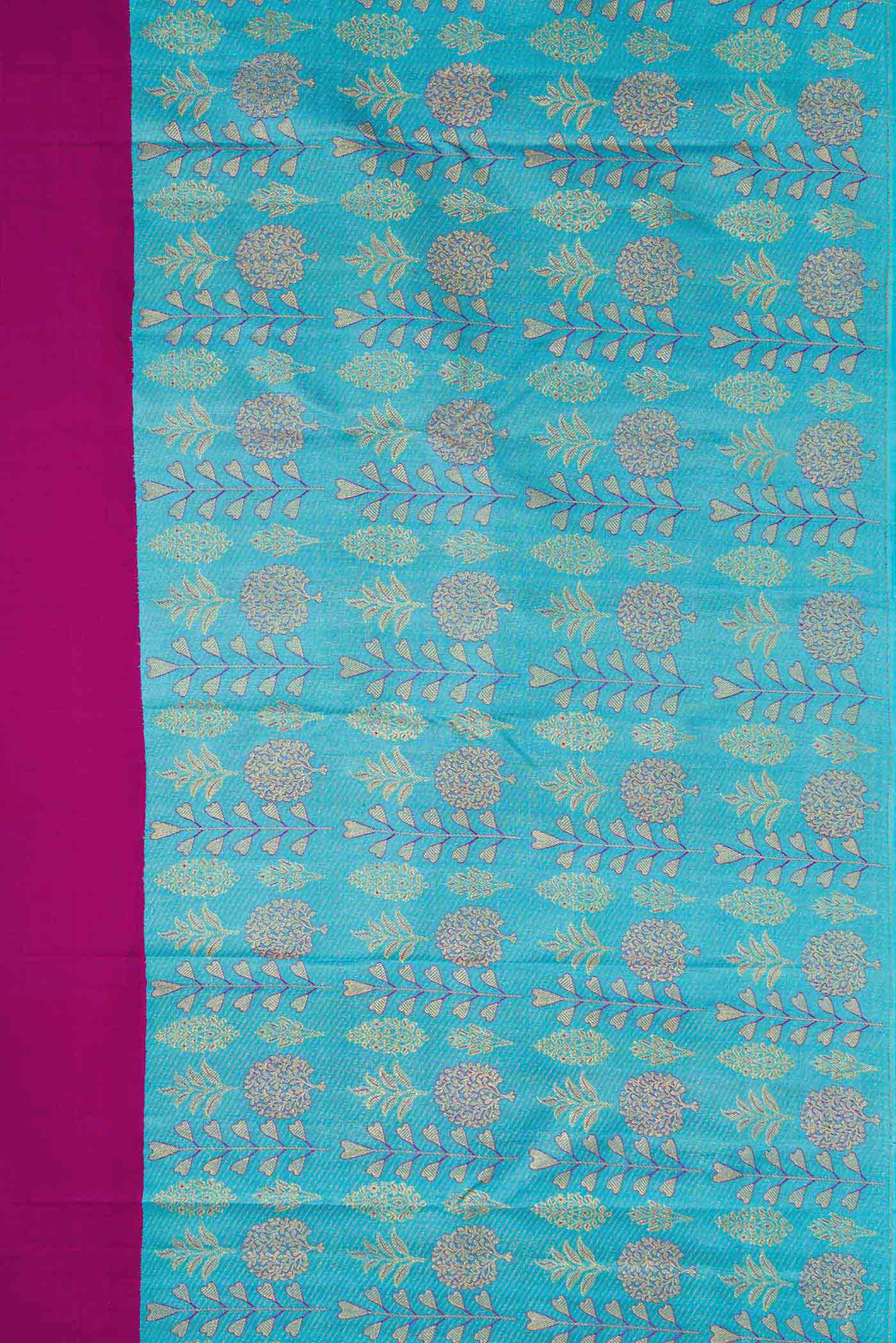 Border image of Magenta Dual Tone Kanchipuram Silk Saree with Plain Body and Fancy Border