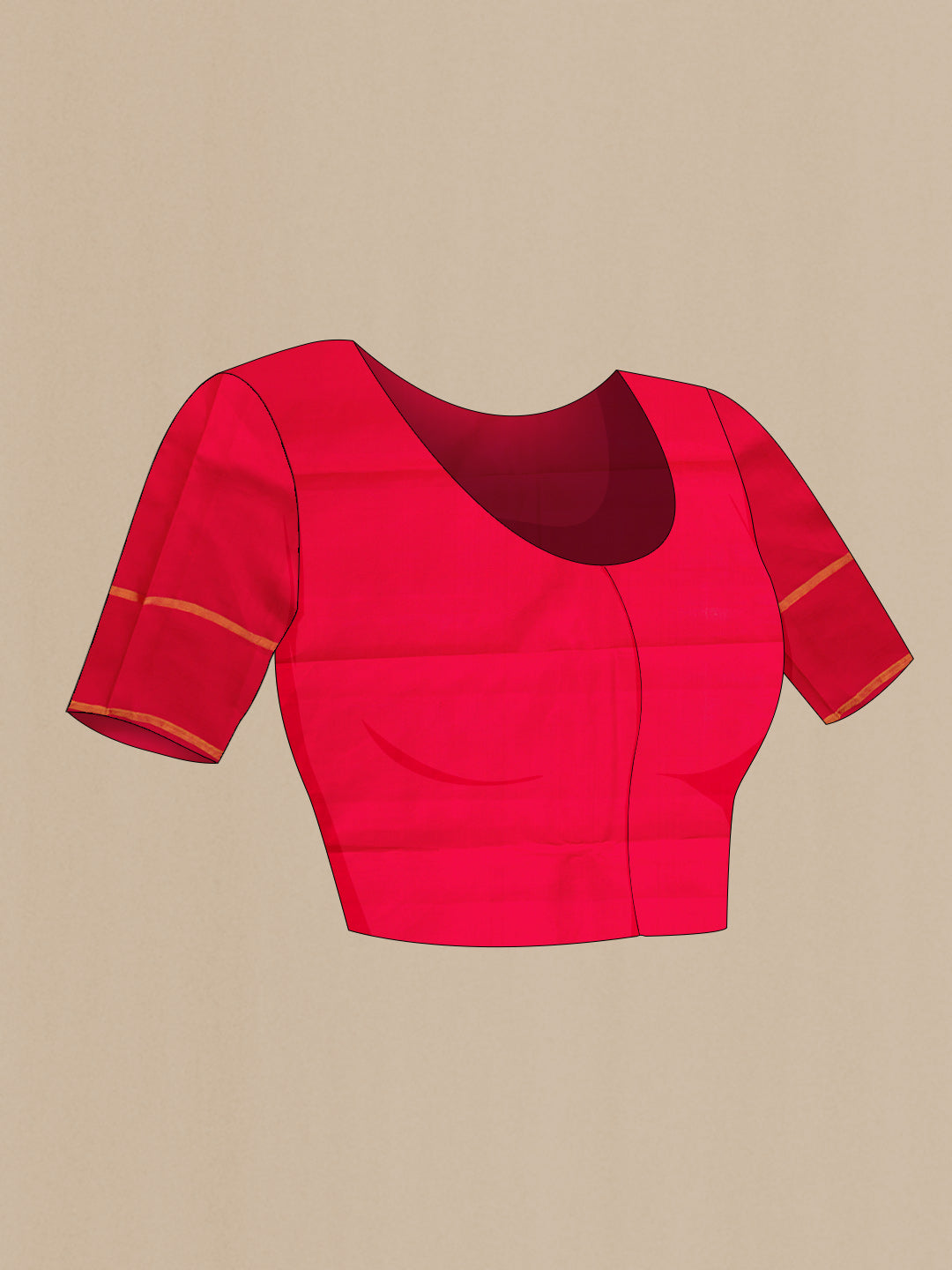 Close up image of the blouse of Yellow Dual Tone Kanchipuram Silk Saree with Checked design on the body and Zari Border. 