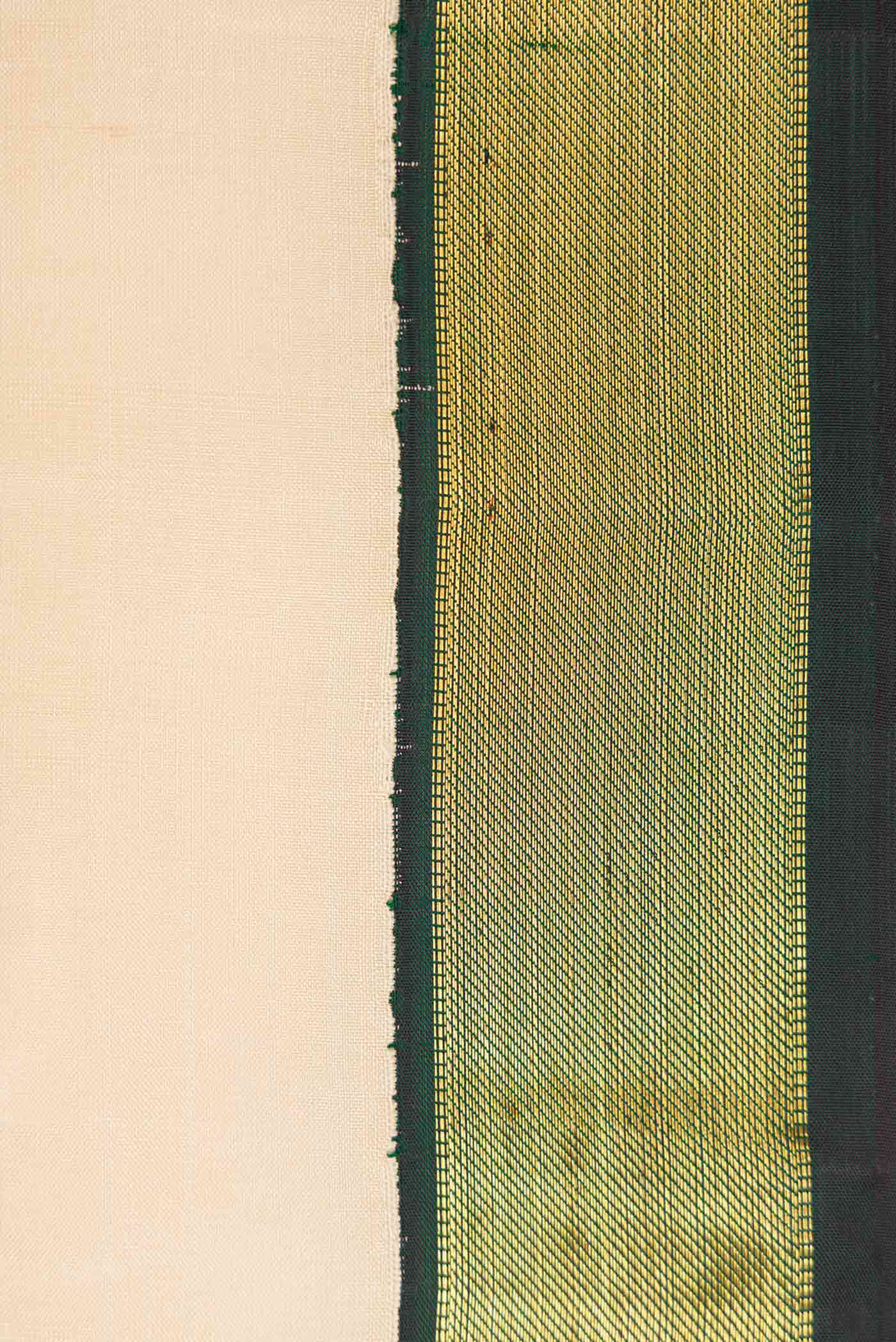 Border image of Sandal Dual Tone Kanjivaram Silk Saree with Plain Body and Zari Border. 