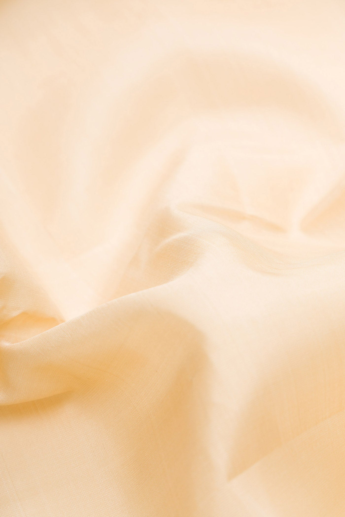 Close up of Sandal Dual Tone Kanjivaram Silk Saree with Plain Body and Zari Border.  displaying folds