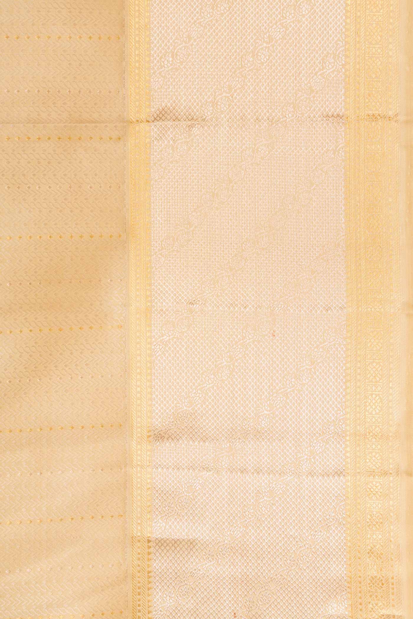 Border image of Sandal Dual Tone Kanjivaram Silk Saree with Jacquard With Zari Butta on the body and Zari Border. 