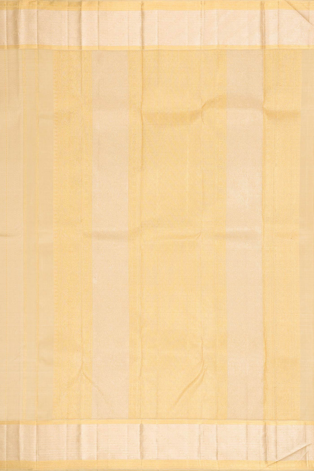 Close up image of the pallu of Sandal Dual Tone Kanjivaram Silk Saree with Jacquard With Zari Butta on the body and Zari Border. 