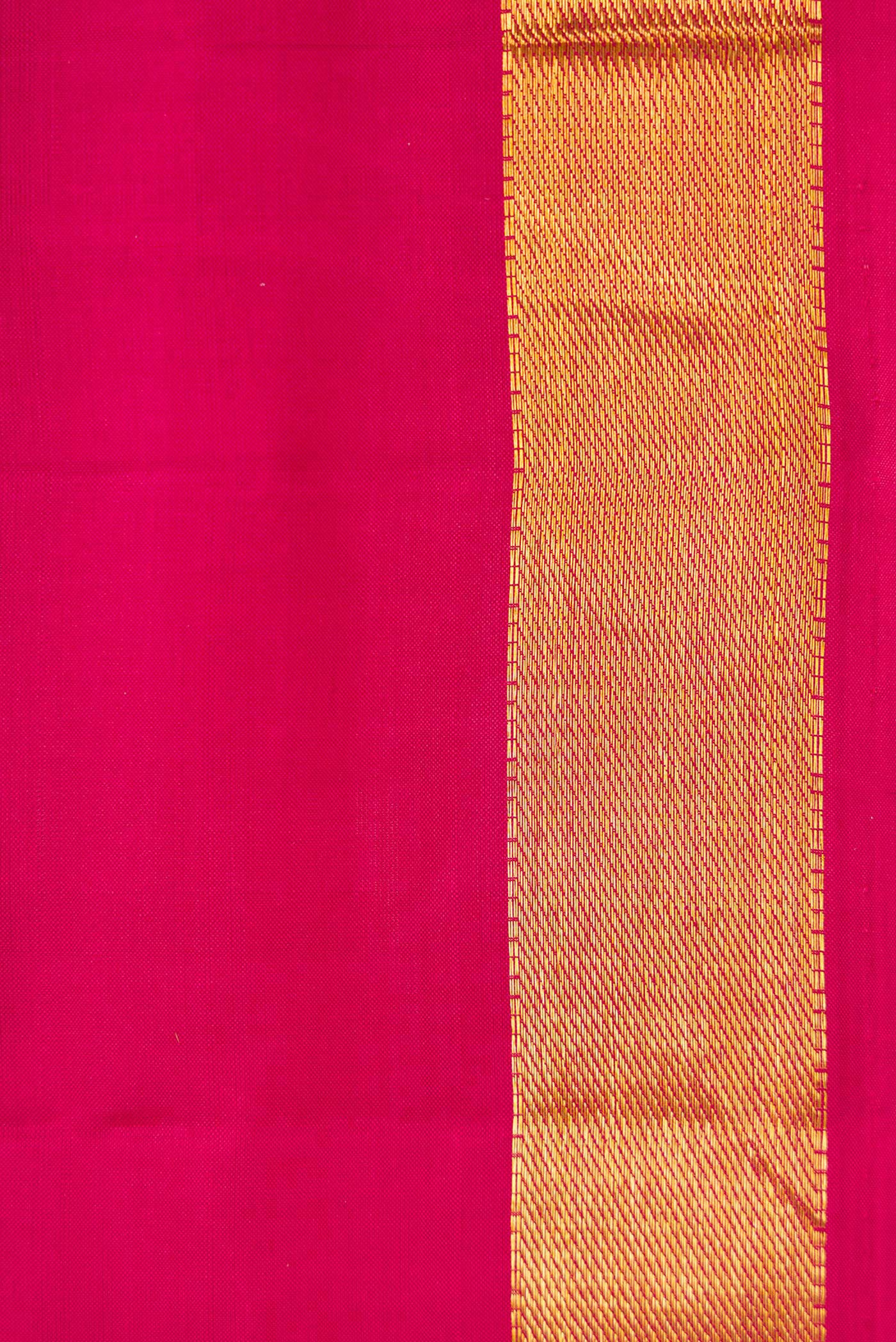 Border image of Pure Silk Pure Zari Maroon Dual Tone Kanjivaram Saree with Plain Body and Zari Border. 