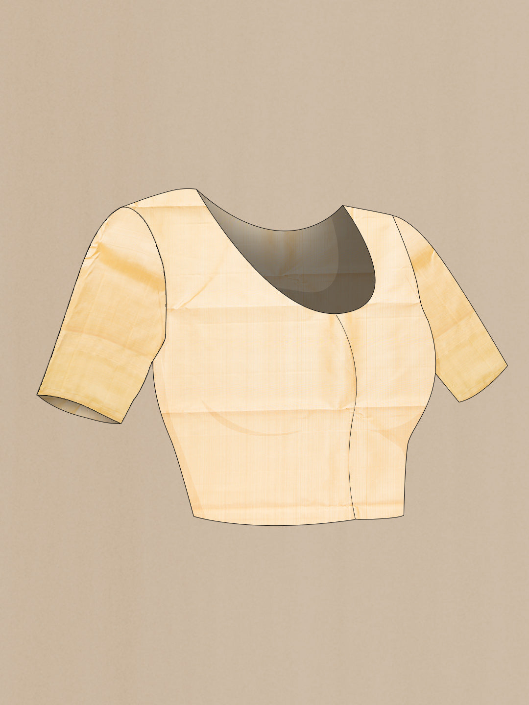 Close up image of the blouse of Pink Dual Tone Kanjivaram Silk Saree with Plain Body and Temple Border. 