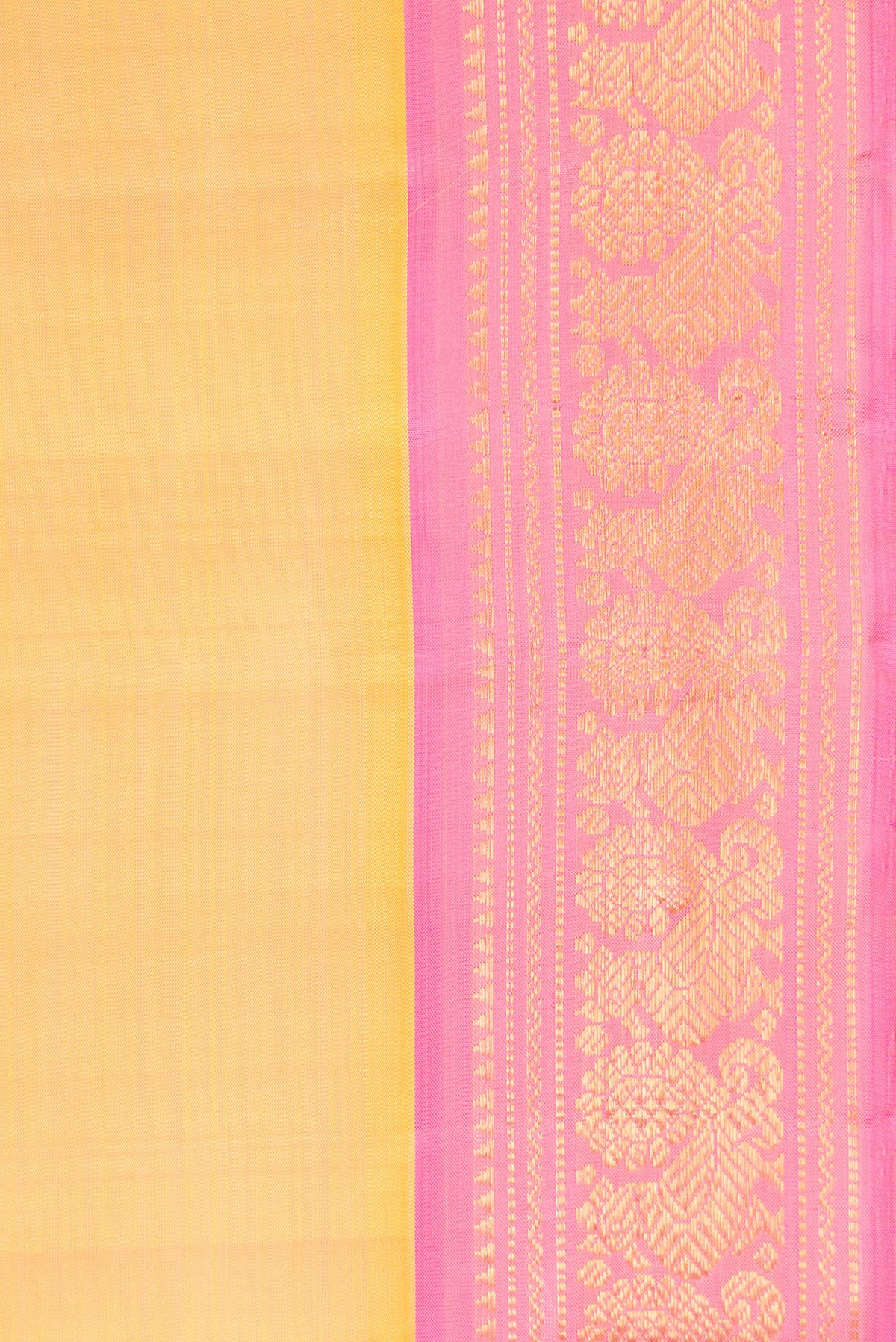 Border image of Sandal Dual Tone Kanjivaram Silk Saree with Plain Body and Zari Border. 