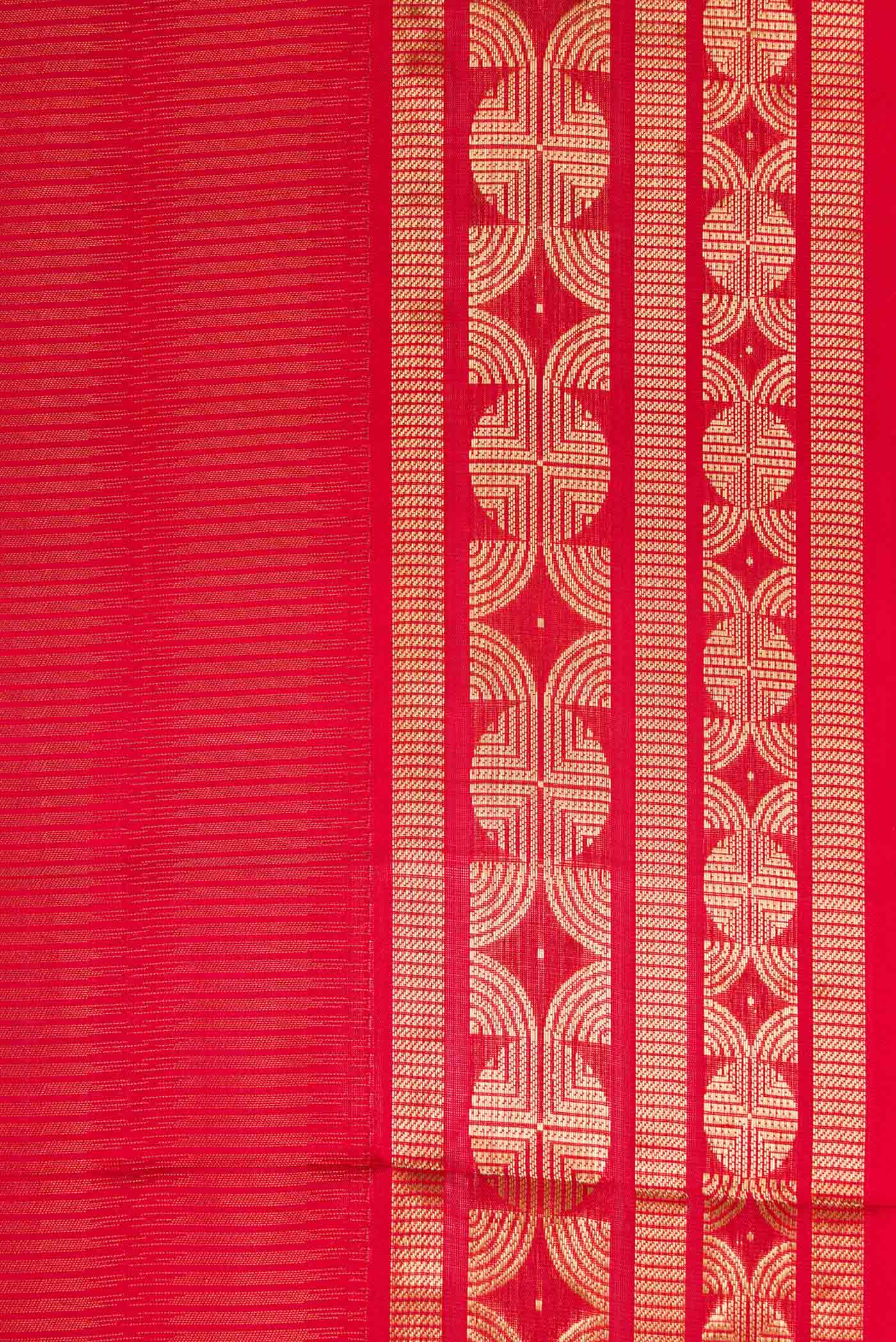 Border image of Red Dual Tone Soft Silk Saree with Zari Brocade on the body and Zari Border. 