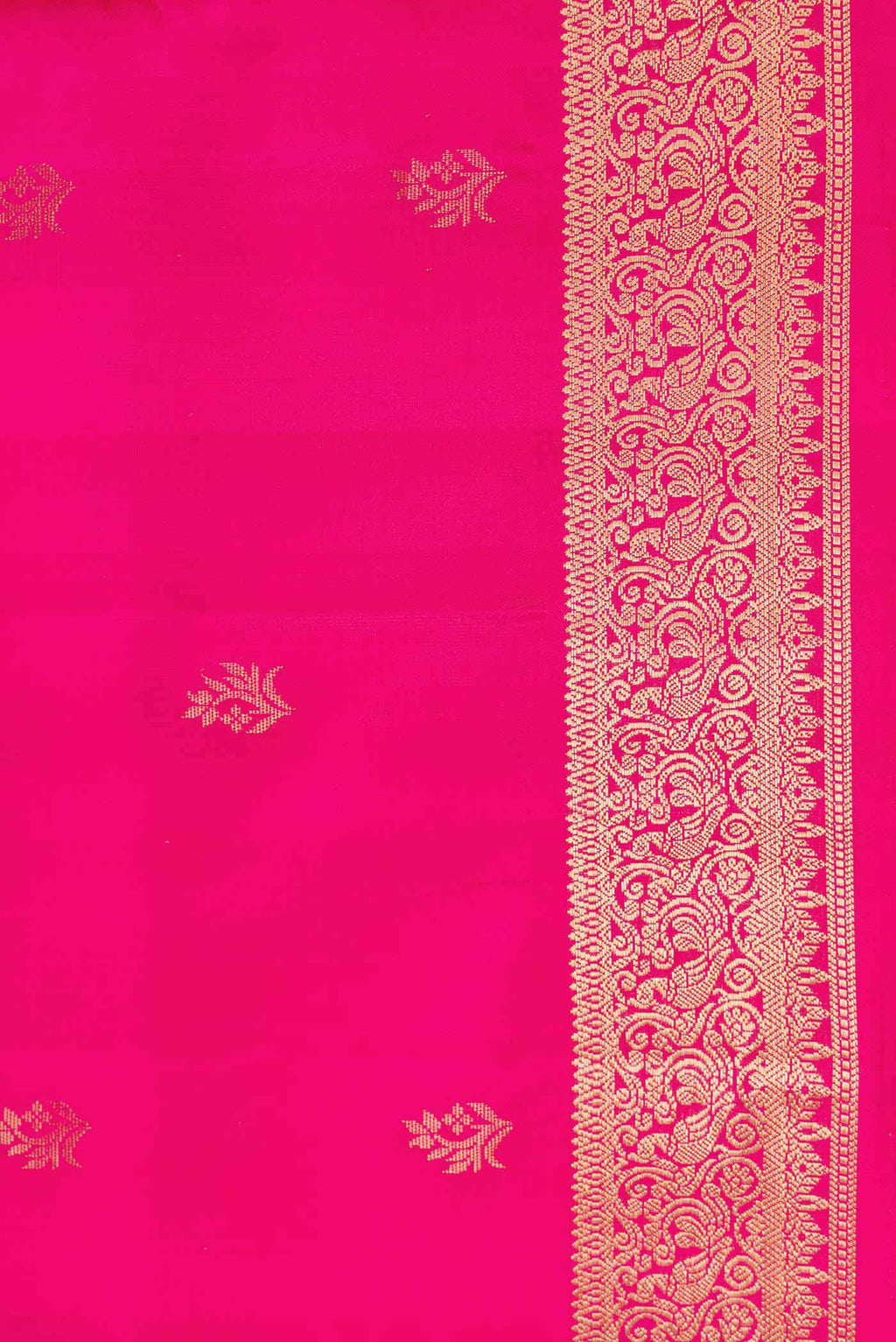 Border image of Dark Pink Dual Tone Soft Silk Saree with Zari Butta on the body and Zari Border