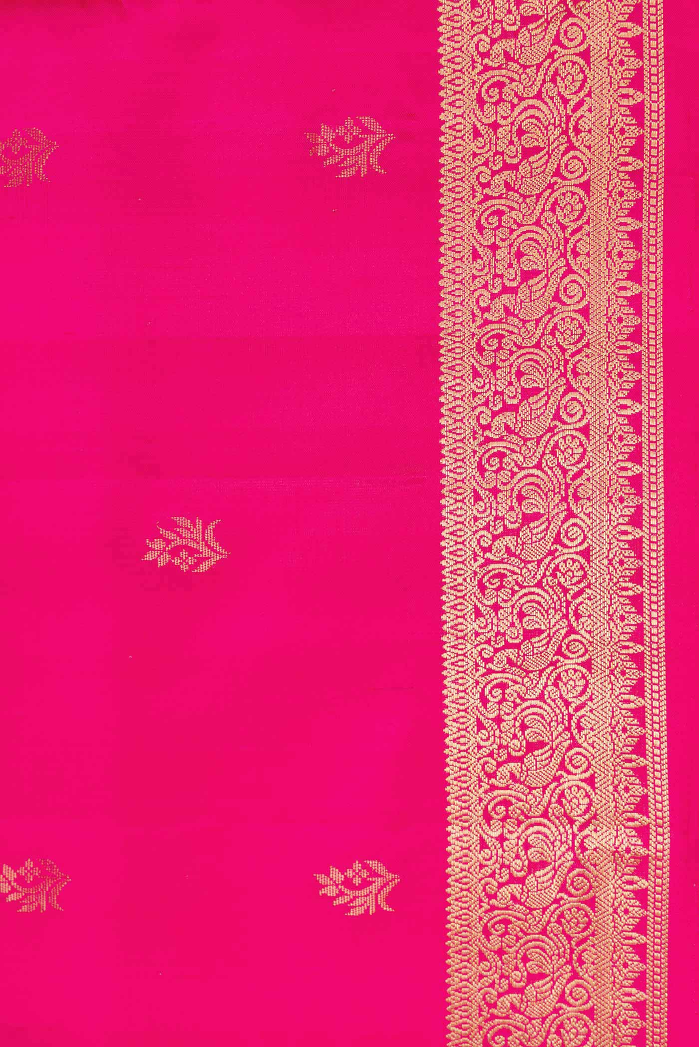 Border image of Dark Pink Dual Tone Soft Silk Saree with Zari Butta on the body and Zari Border
