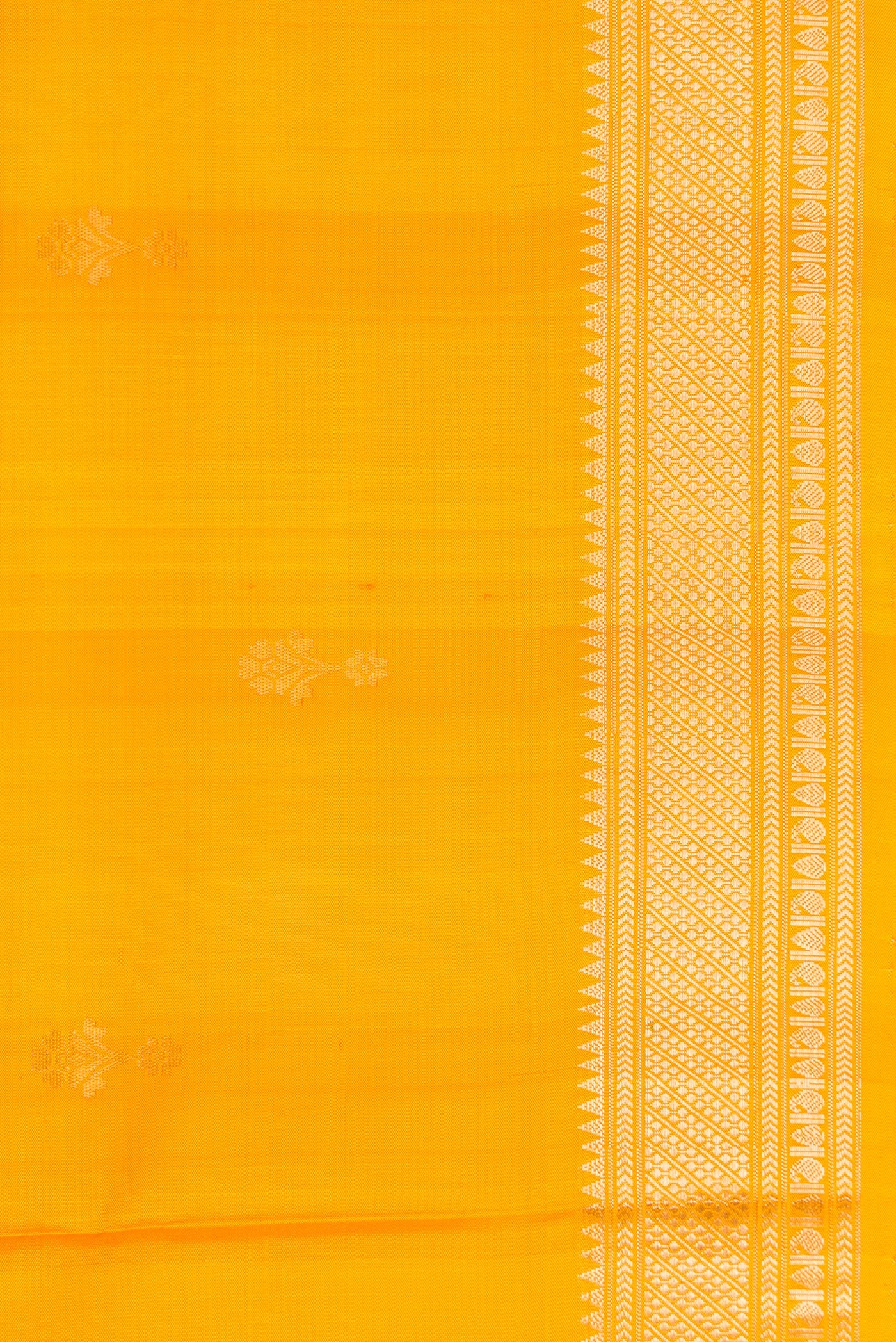 Border image of Yellow Dual Tone Soft Silk Saree with Zari Butta on the body and Zari Border. 
