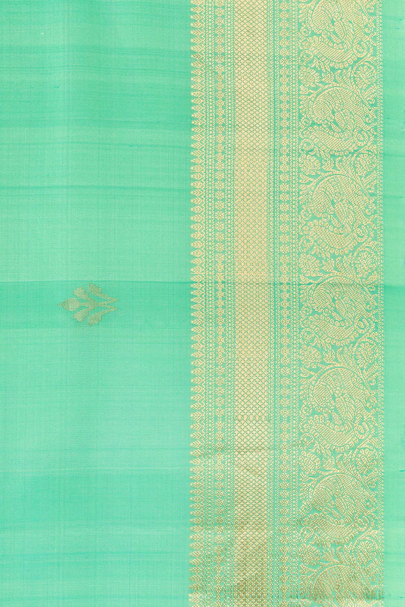Border image of Parrot Green Dual Tone Soft Silk Saree with Zari Butta on the body and Zari Border. 