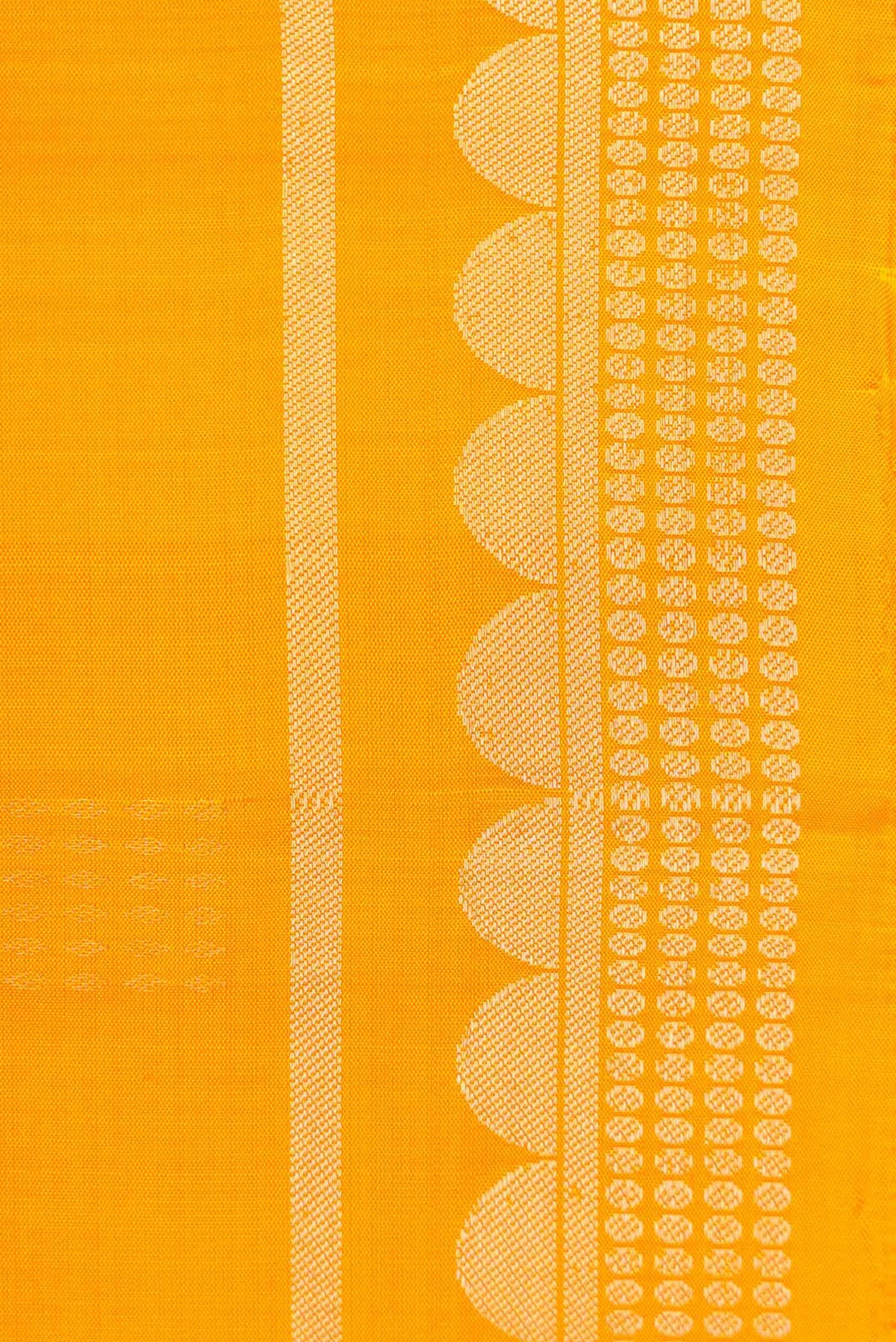Border image of Yellow Dual Tone Soft Silk Saree with Zari Butta on the body and Zari Border