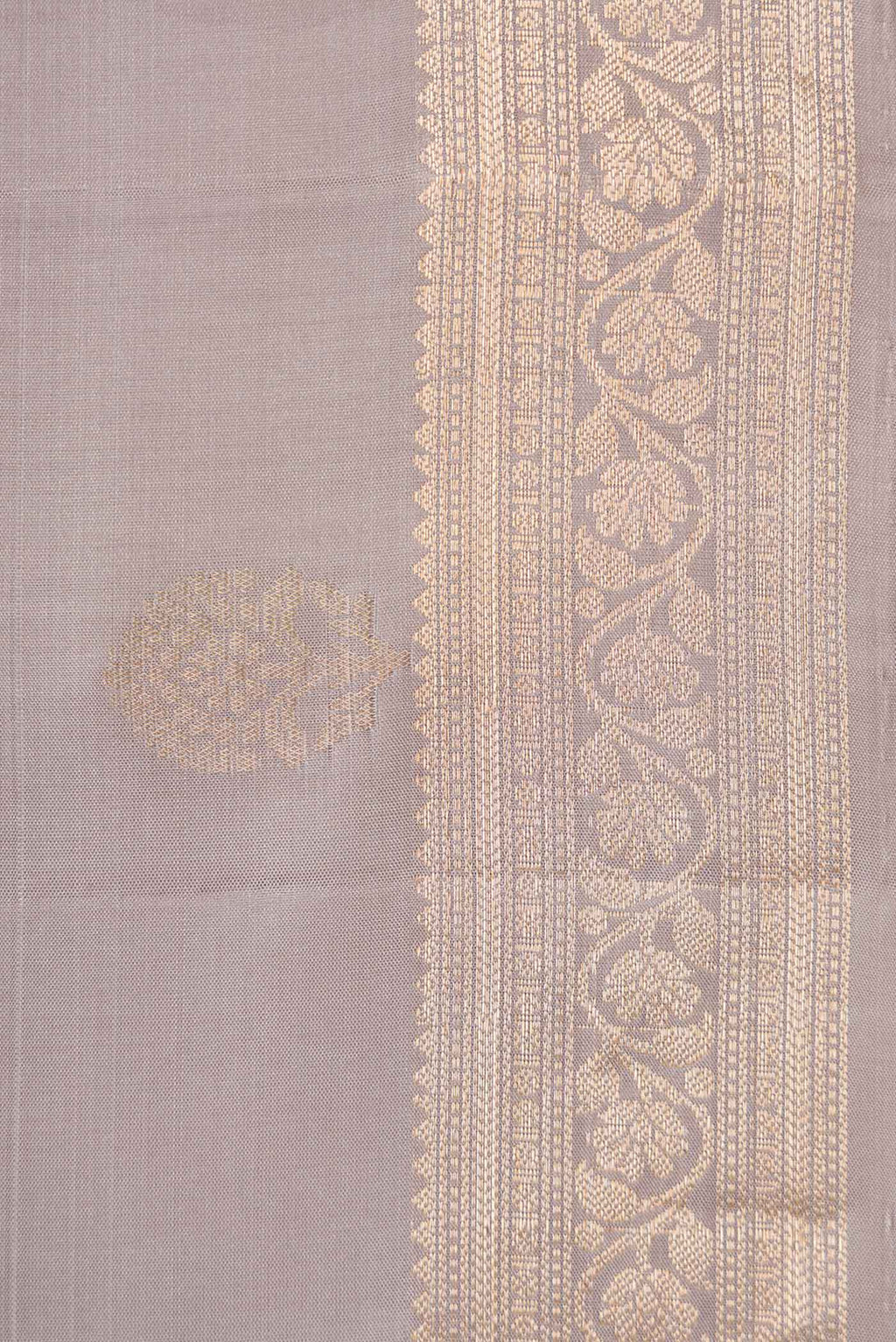 Border image of Grey Dual Tone Soft Silk Saree with Zari Butta on the body and Zari Border