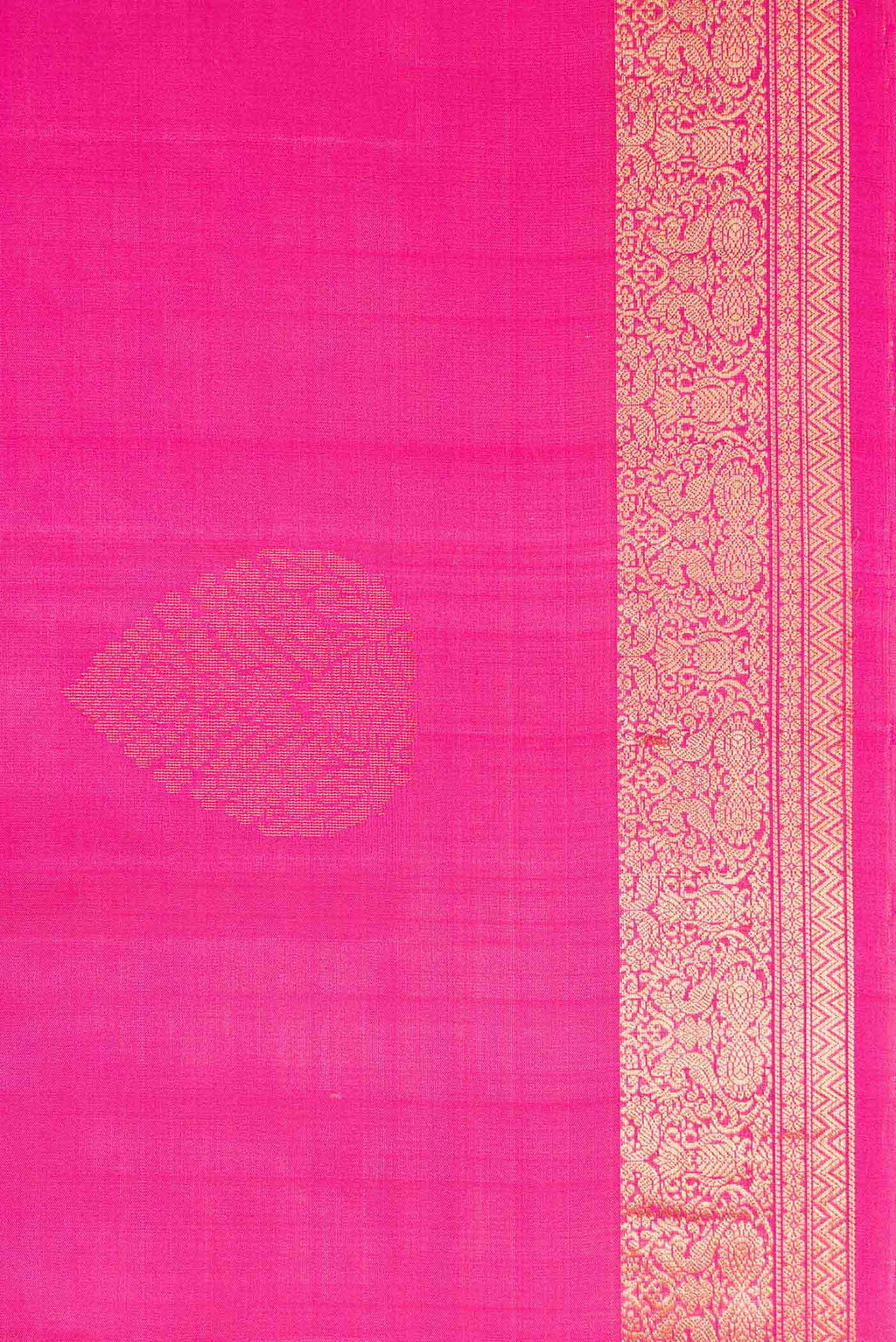 Border image of Pink Dual Tone Soft Silk Saree with Zari Butta on the body and Zari Border. 