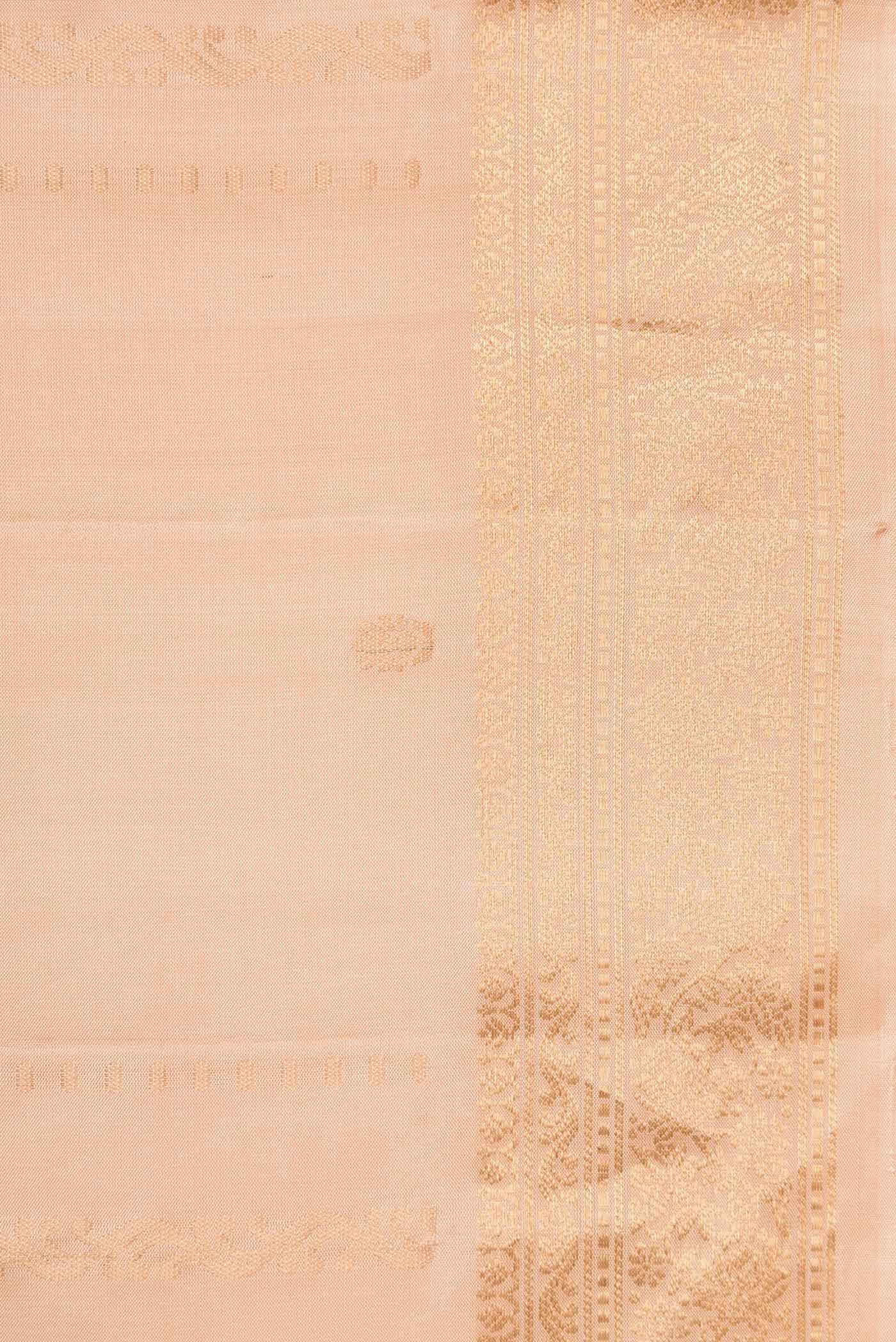 Border image of Sandal Dual Tone Soft Silk Saree with Zari Butta on the body and Zari Border