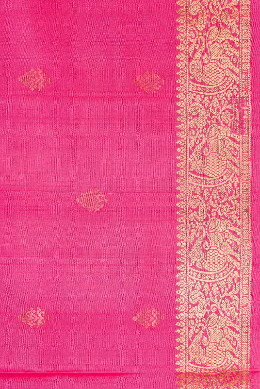 Border image of Pink Dual Tone Soft Silk Saree with Zari Butta on the body and Zari Border. 
