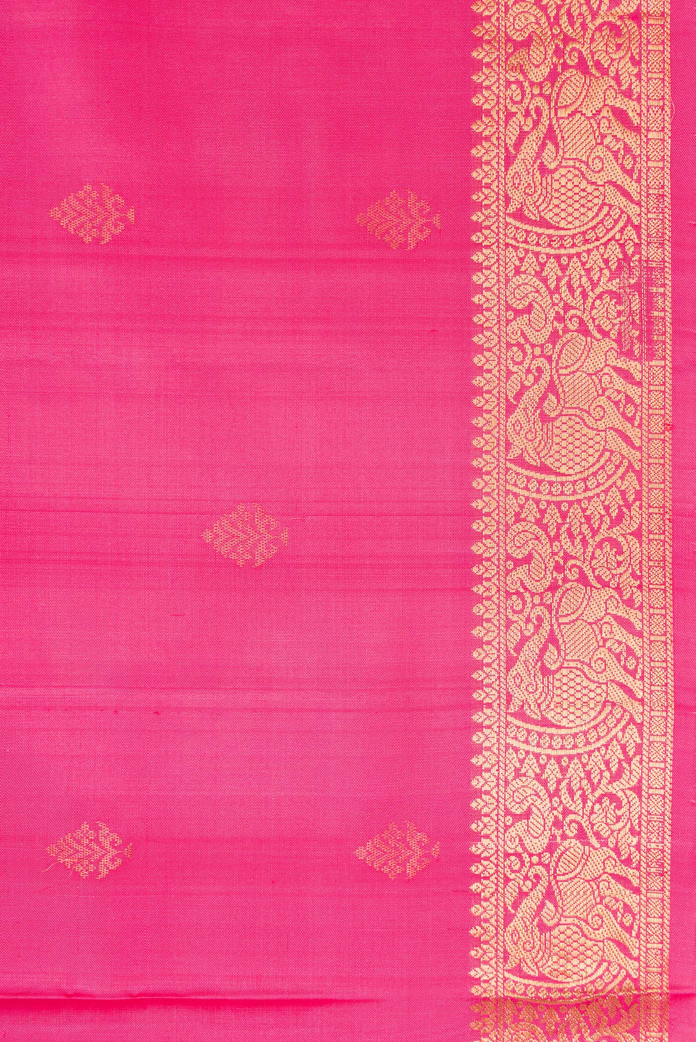 Border image of Pink Dual Tone Soft Silk Saree with Zari Butta on the body and Zari Border. 