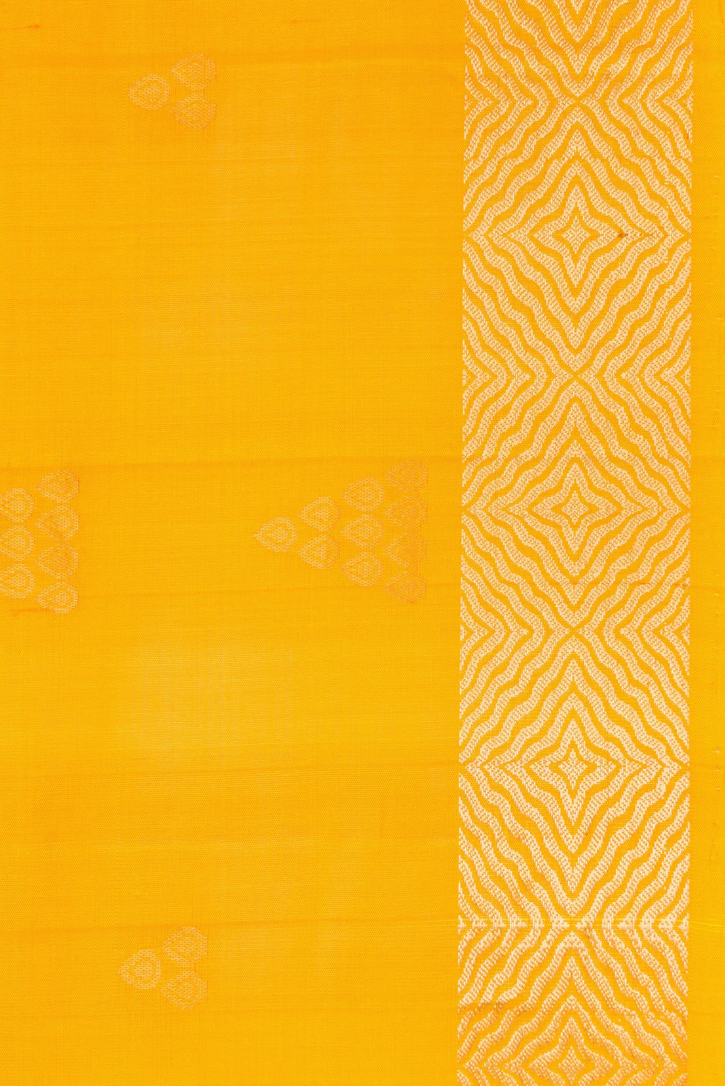 Border image of Yellow Dual Tone Soft Silk Saree with Zari Butta on the body and Zari Border. 