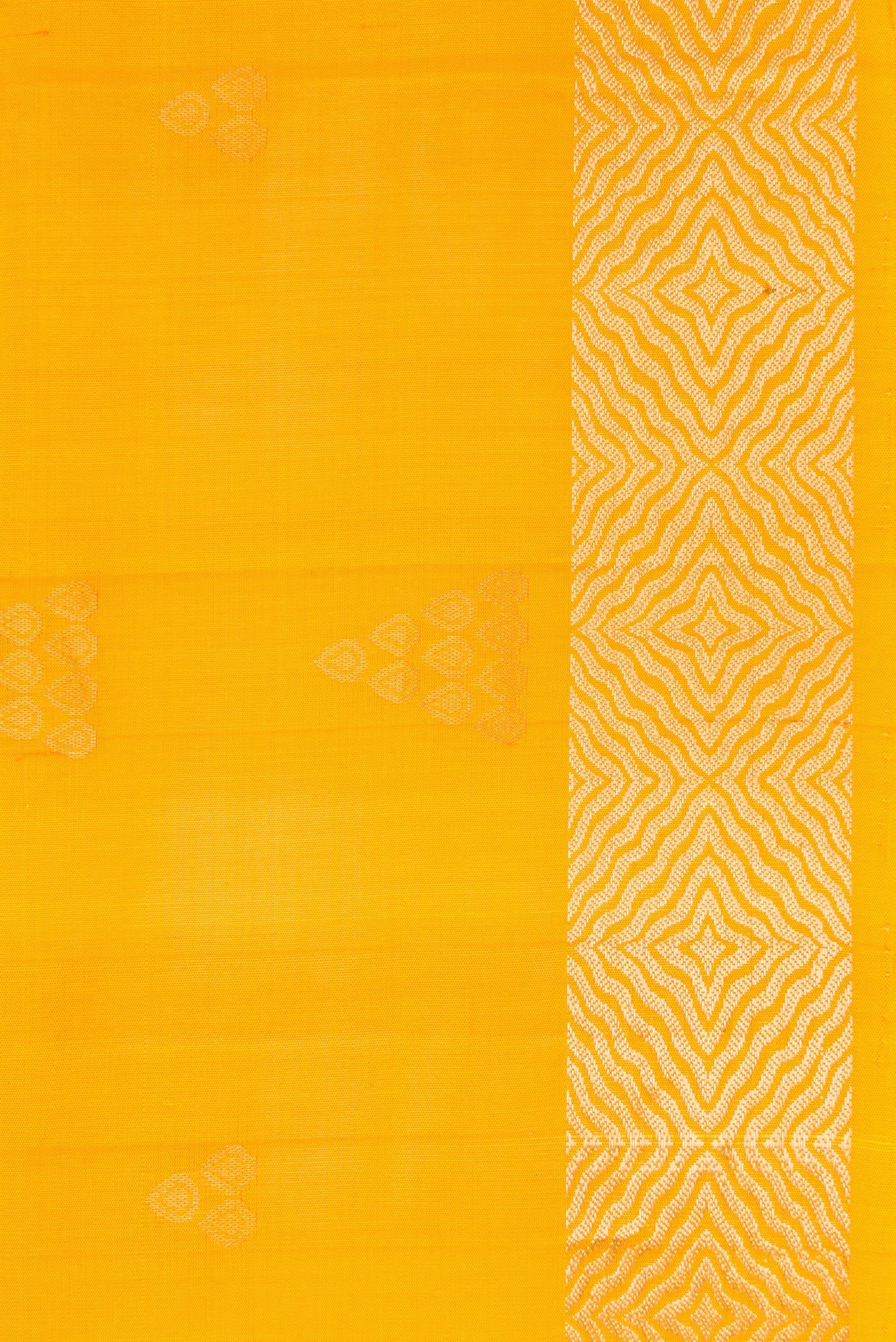 Border image of Yellow Dual Tone Soft Silk Saree with Zari Butta on the body and Zari Border. 
