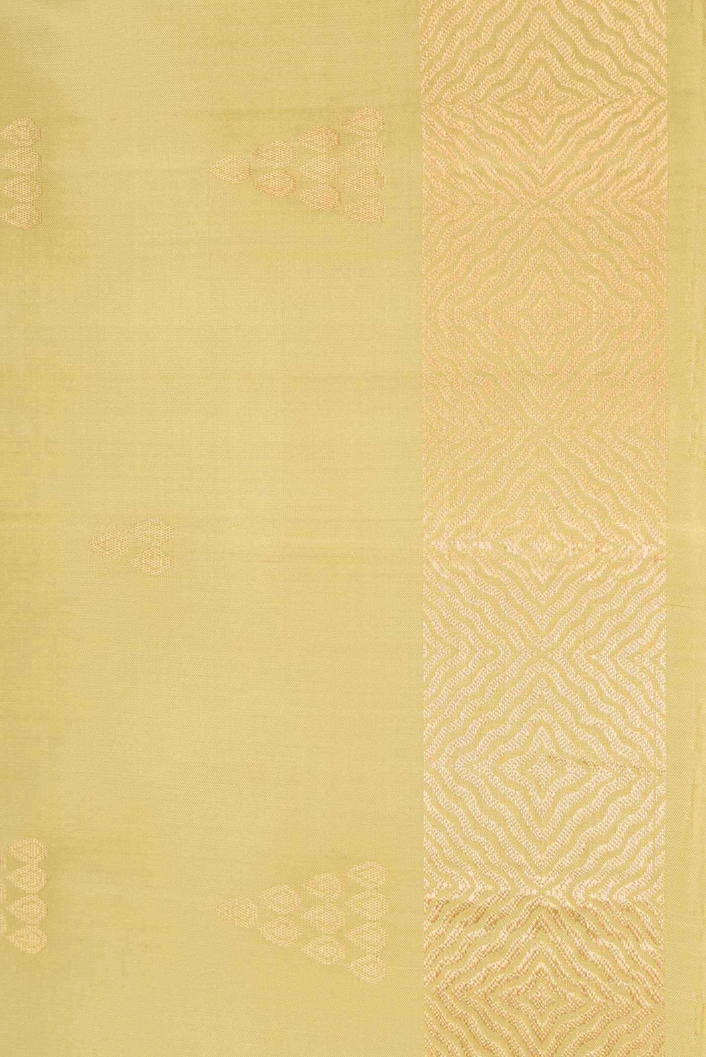 Border image of Pista Green Dual Tone Soft Silk Saree with Zari Butta on the body and Zari Border