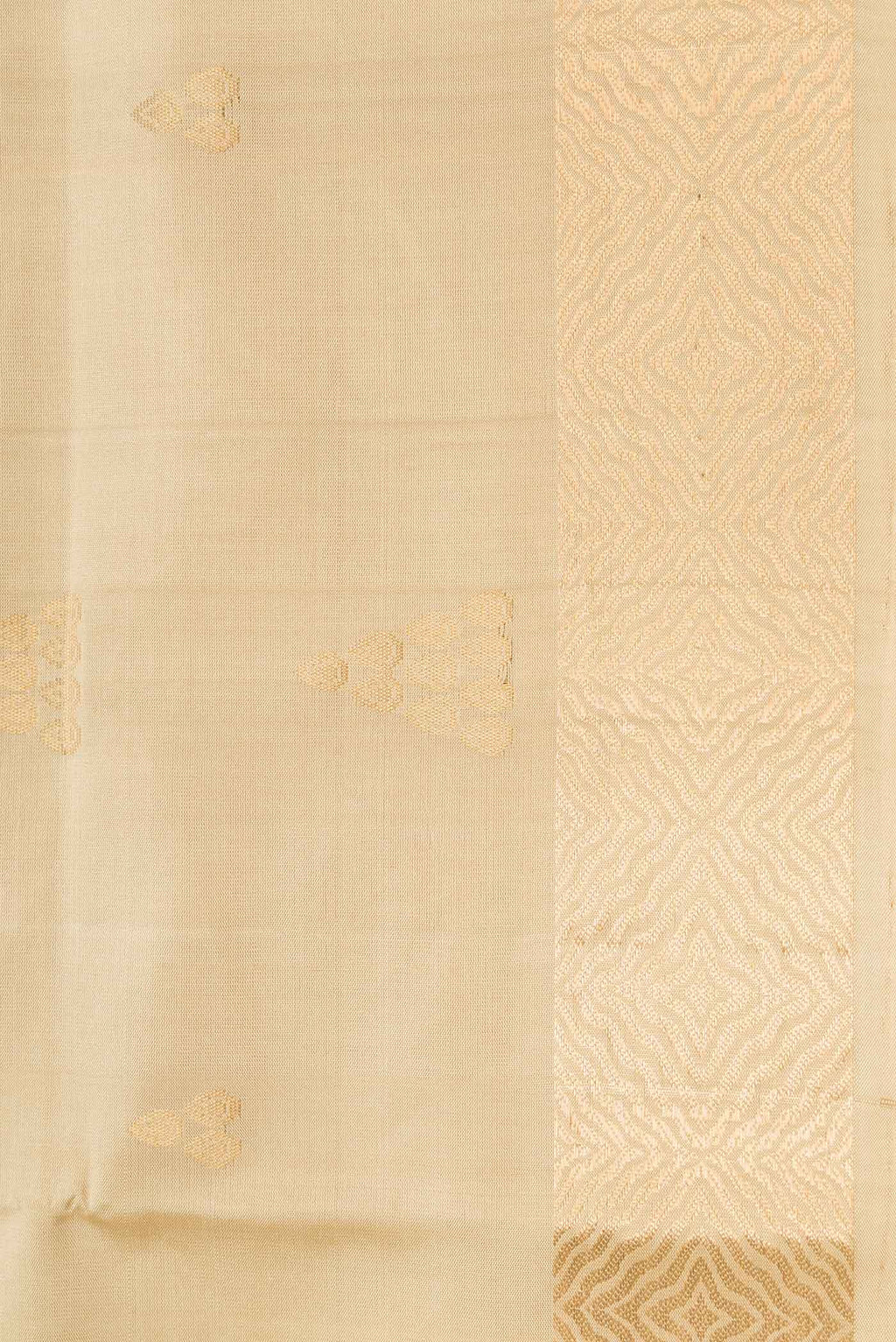 Border image of Dark Beige Dual Tone Soft Silk Saree with Zari Butta on the body and Zari Border