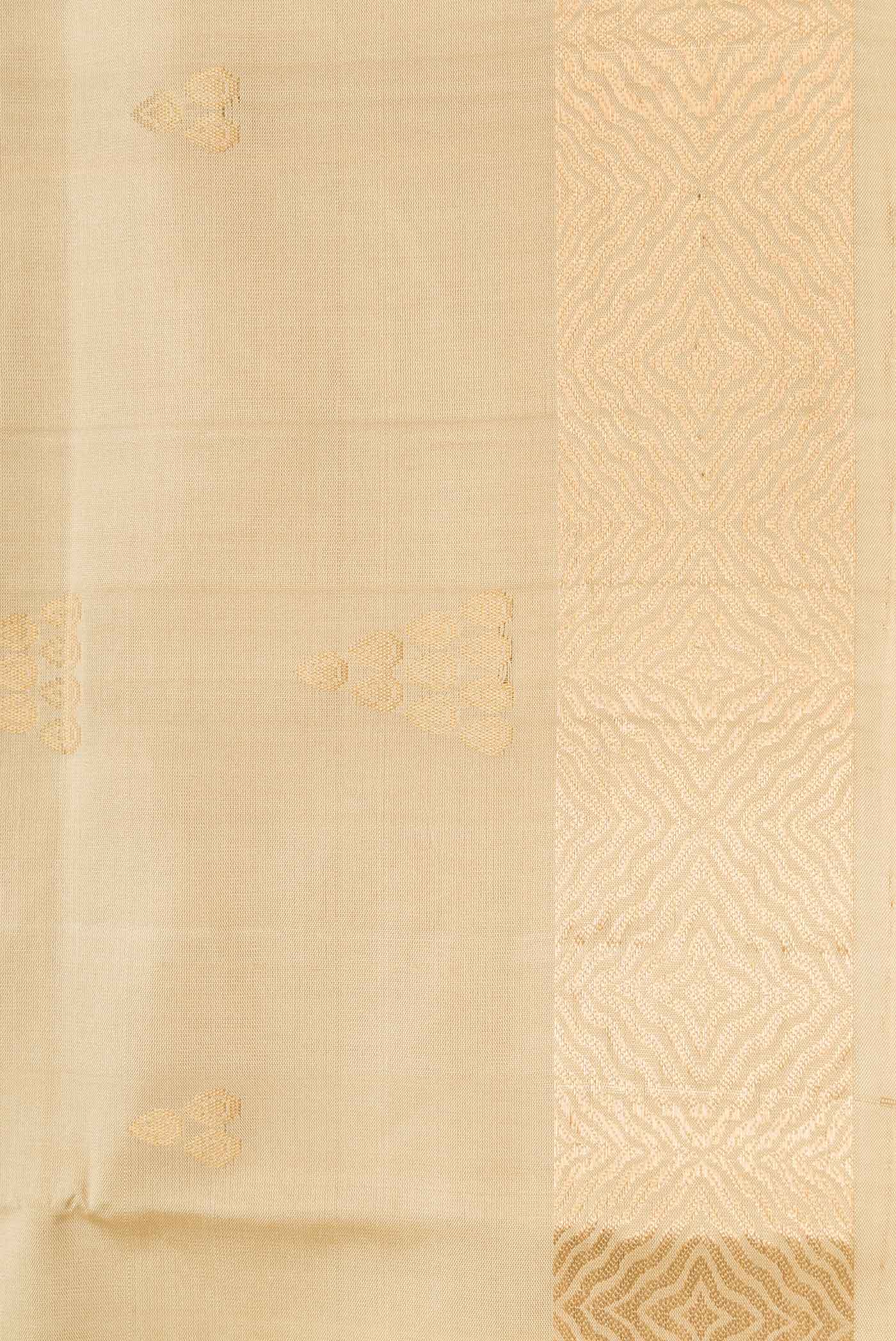 Border image of Dark Beige Dual Tone Soft Silk Saree with Zari Butta on the body and Zari Border